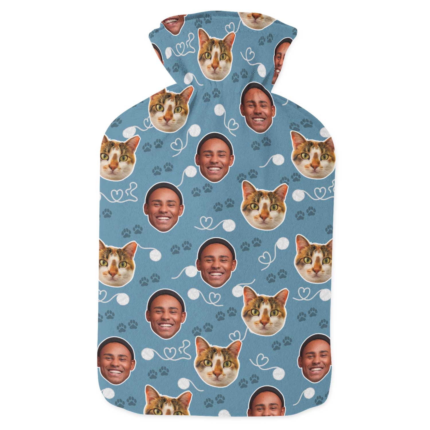 Cat & Owner Personalised Hot Water Bottle