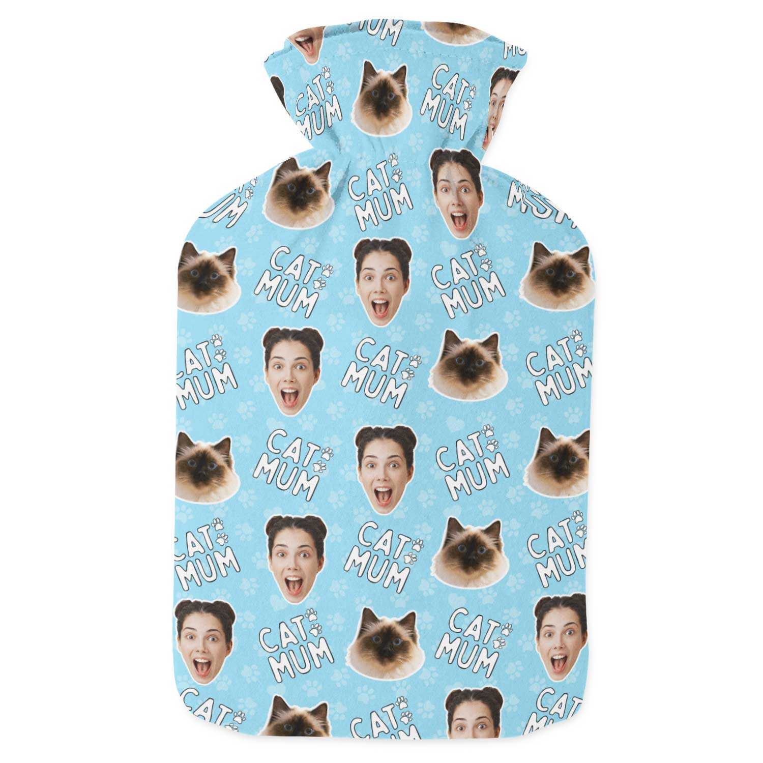 Cat Mum Personalised Hot Water Bottle