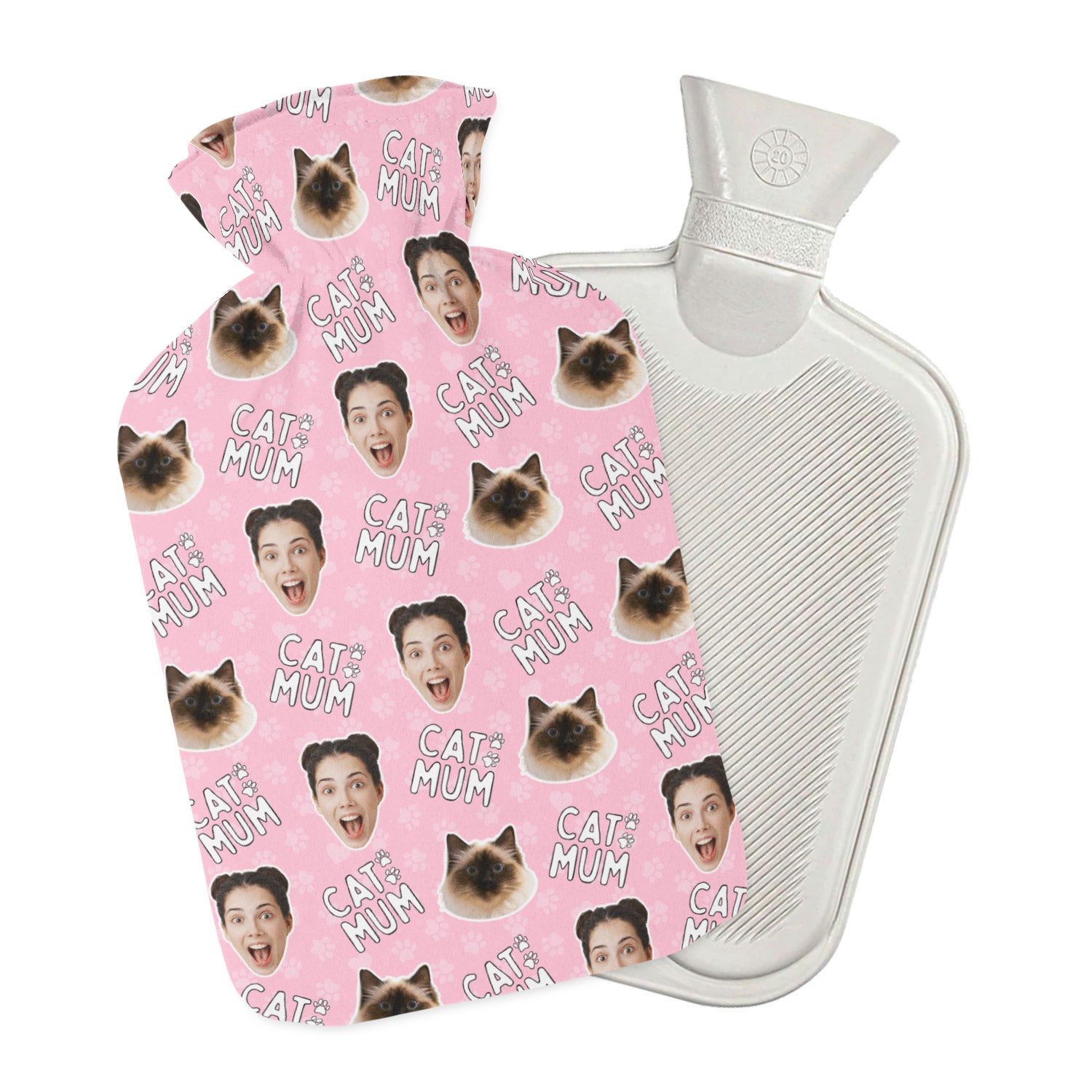 Cat Mum Personalised Hot Water Bottle