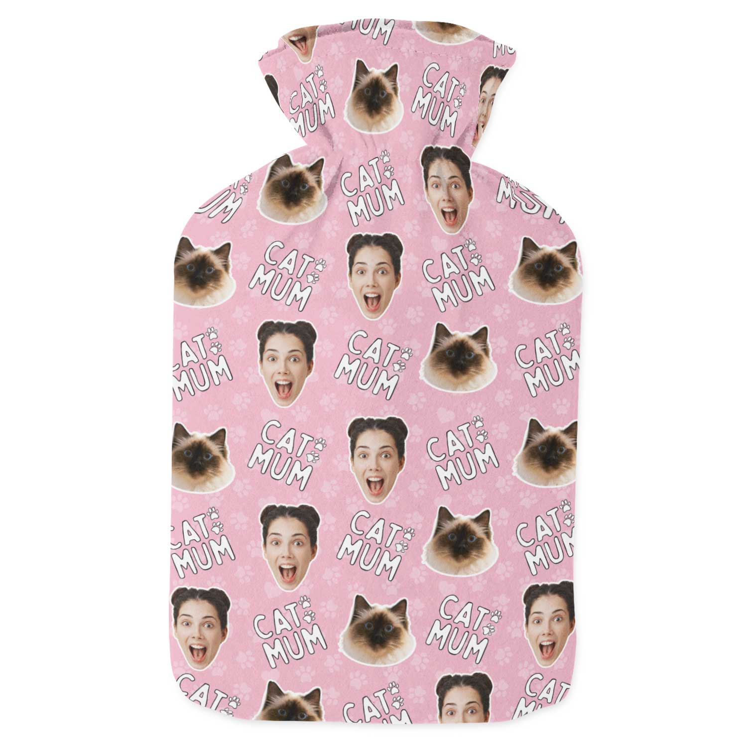 Cat Mum Personalised Hot Water Bottle