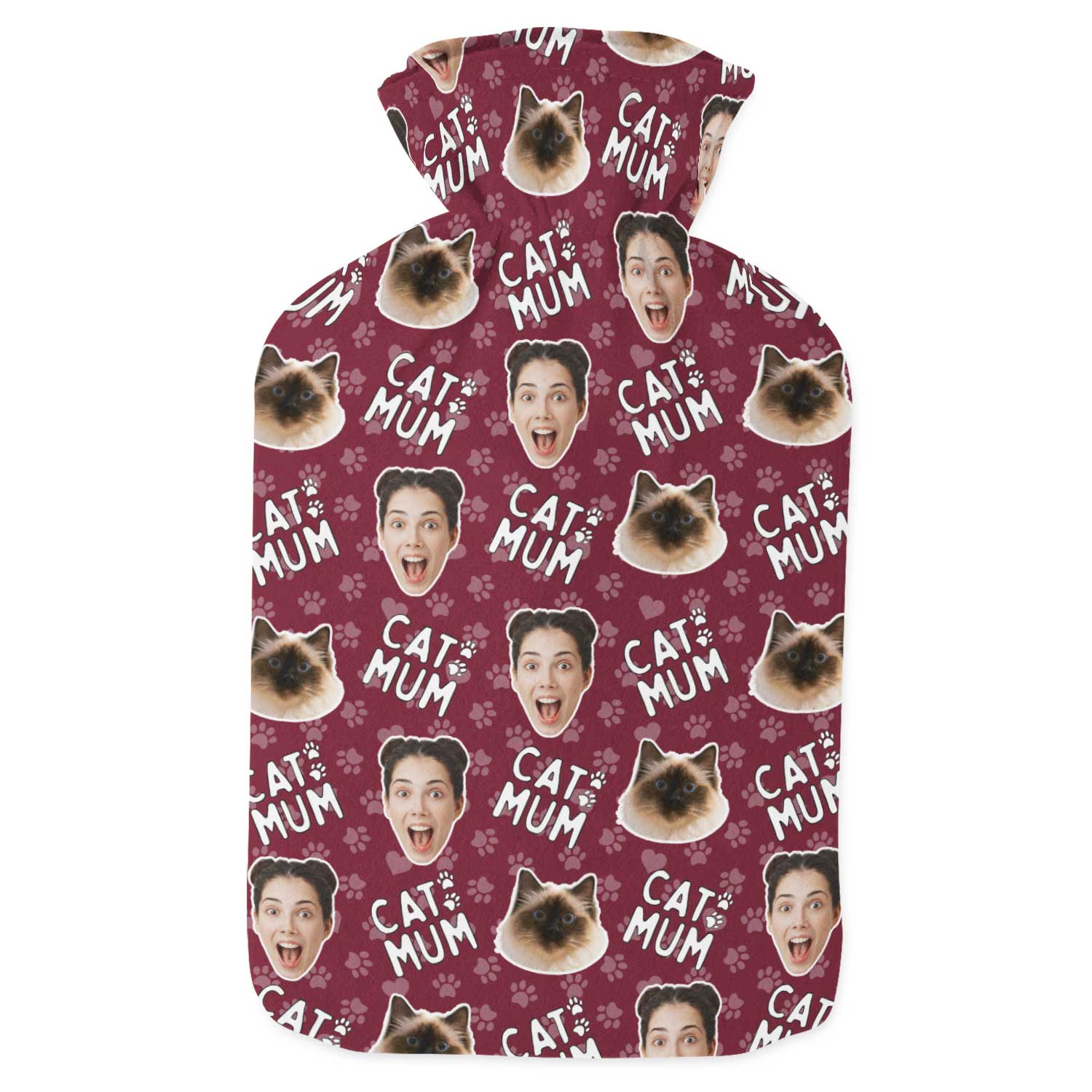 Cat Mum Personalised Hot Water Bottle