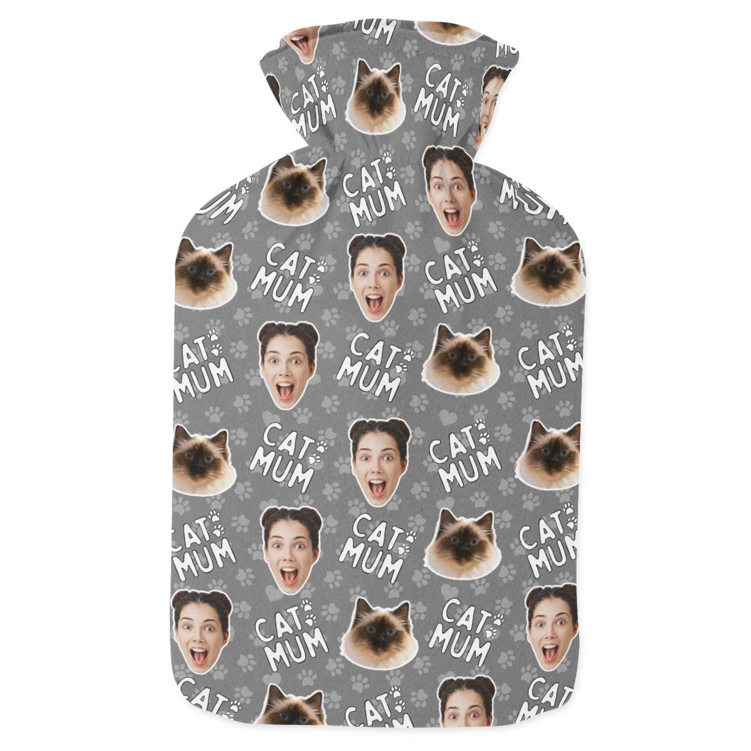 Cat Mum Personalised Hot Water Bottle