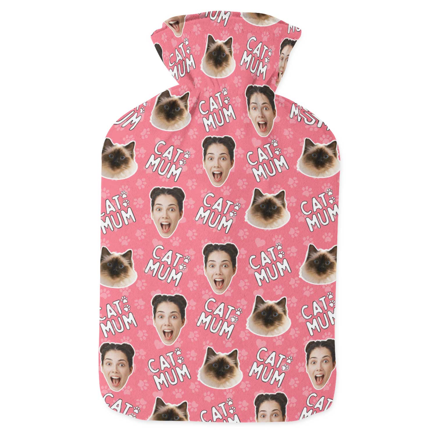 Cat Mum Personalised Hot Water Bottle
