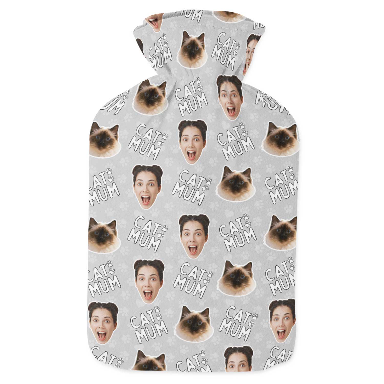 Cat Mum Personalised Hot Water Bottle