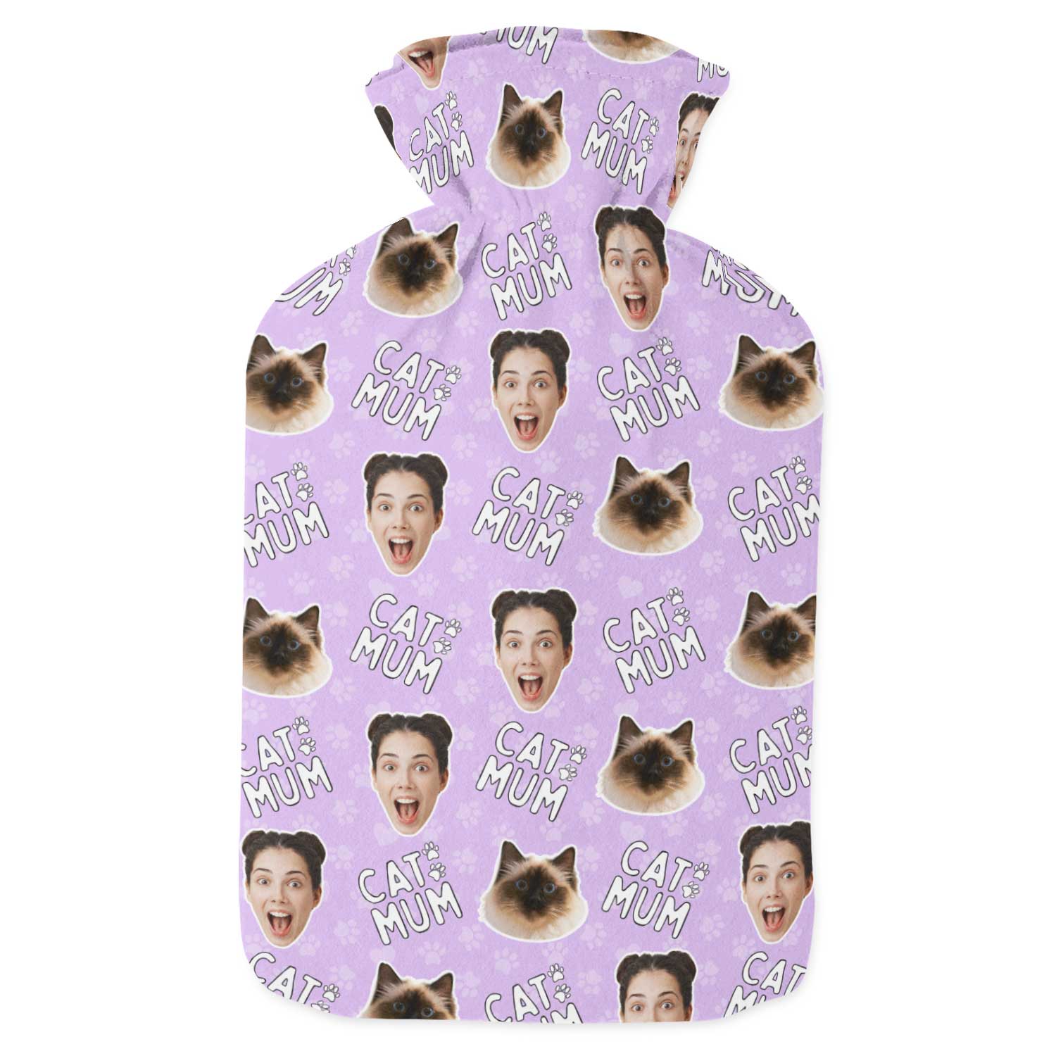 Cat Mum Personalised Hot Water Bottle