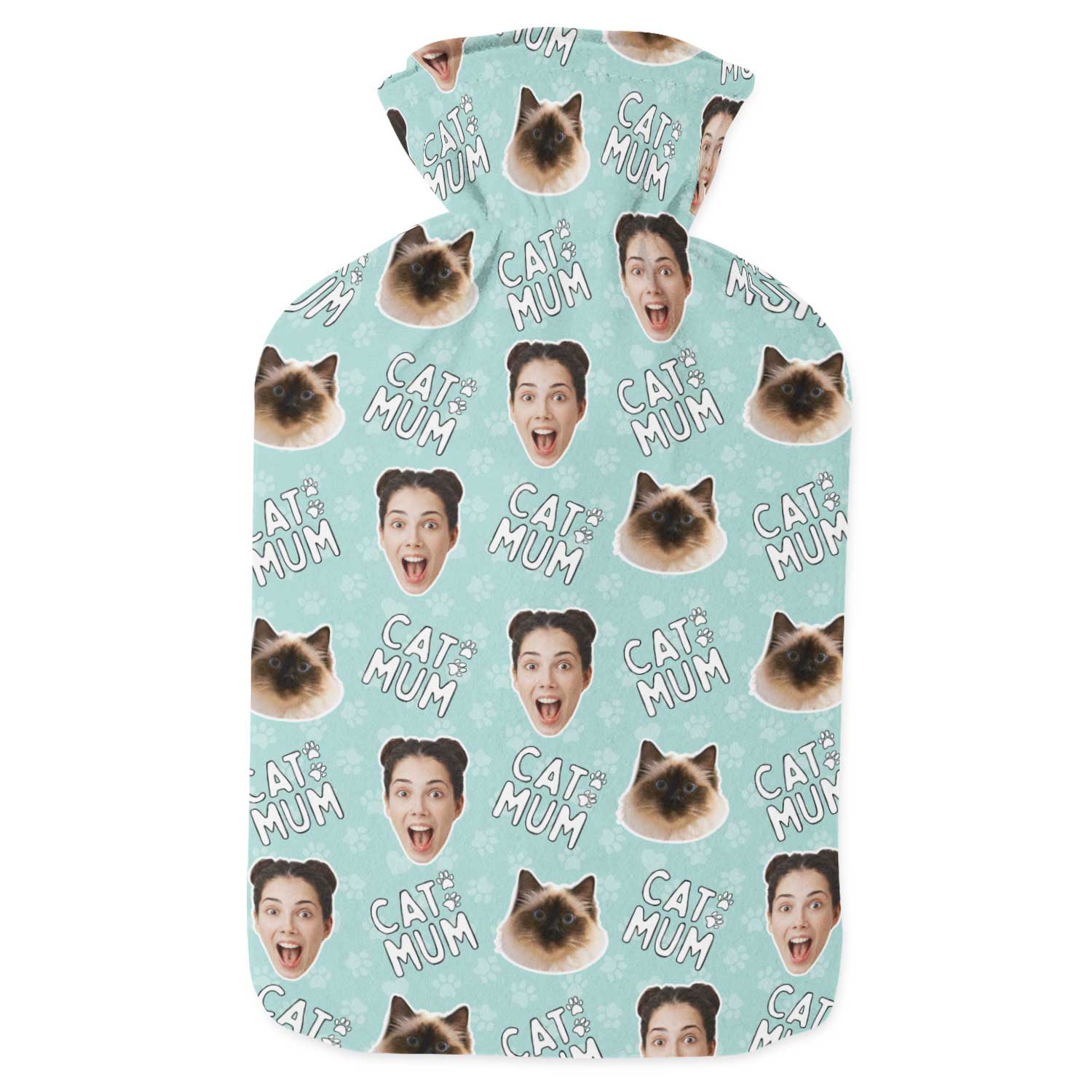 Cat Mum Personalised Hot Water Bottle