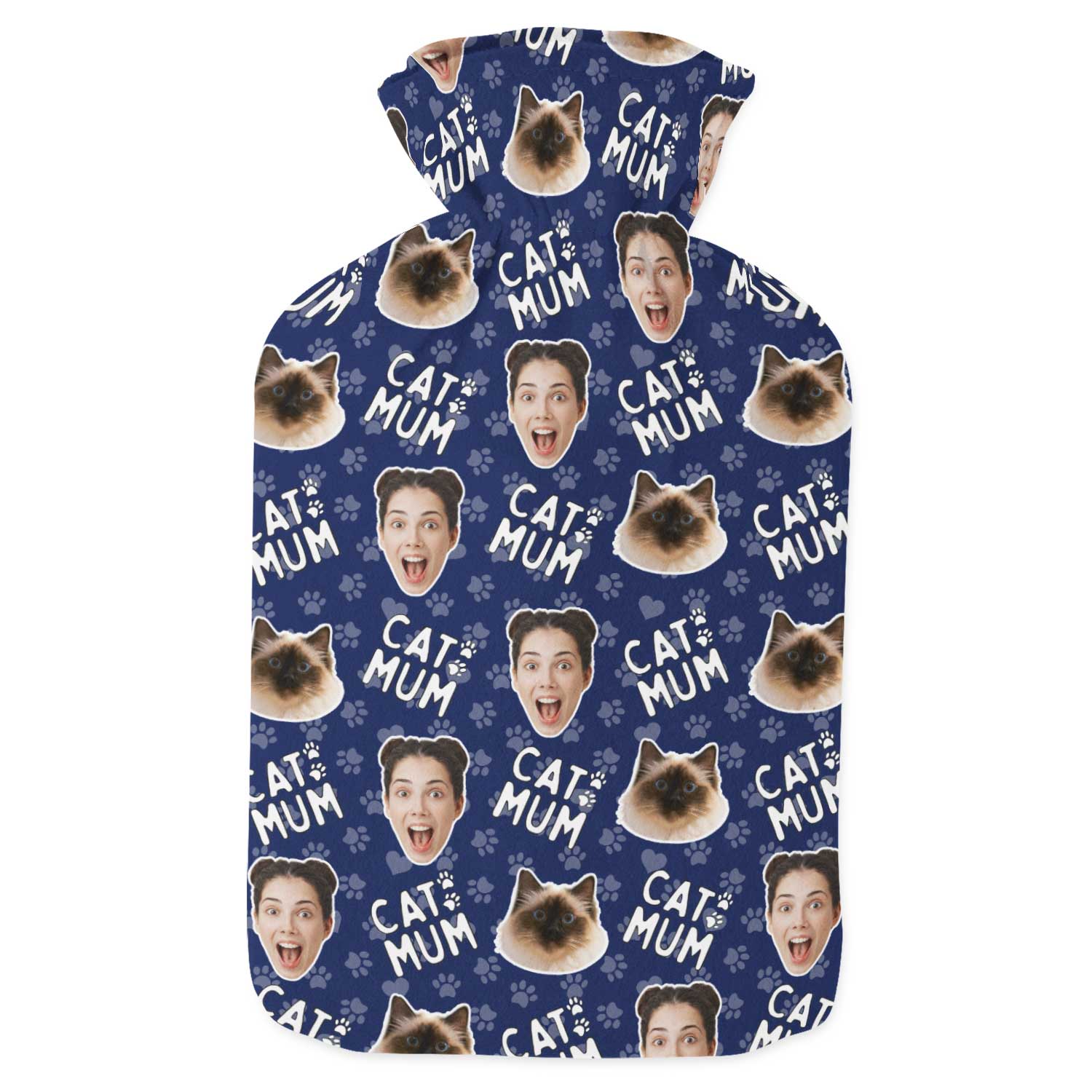 Cat Mum Personalised Hot Water Bottle