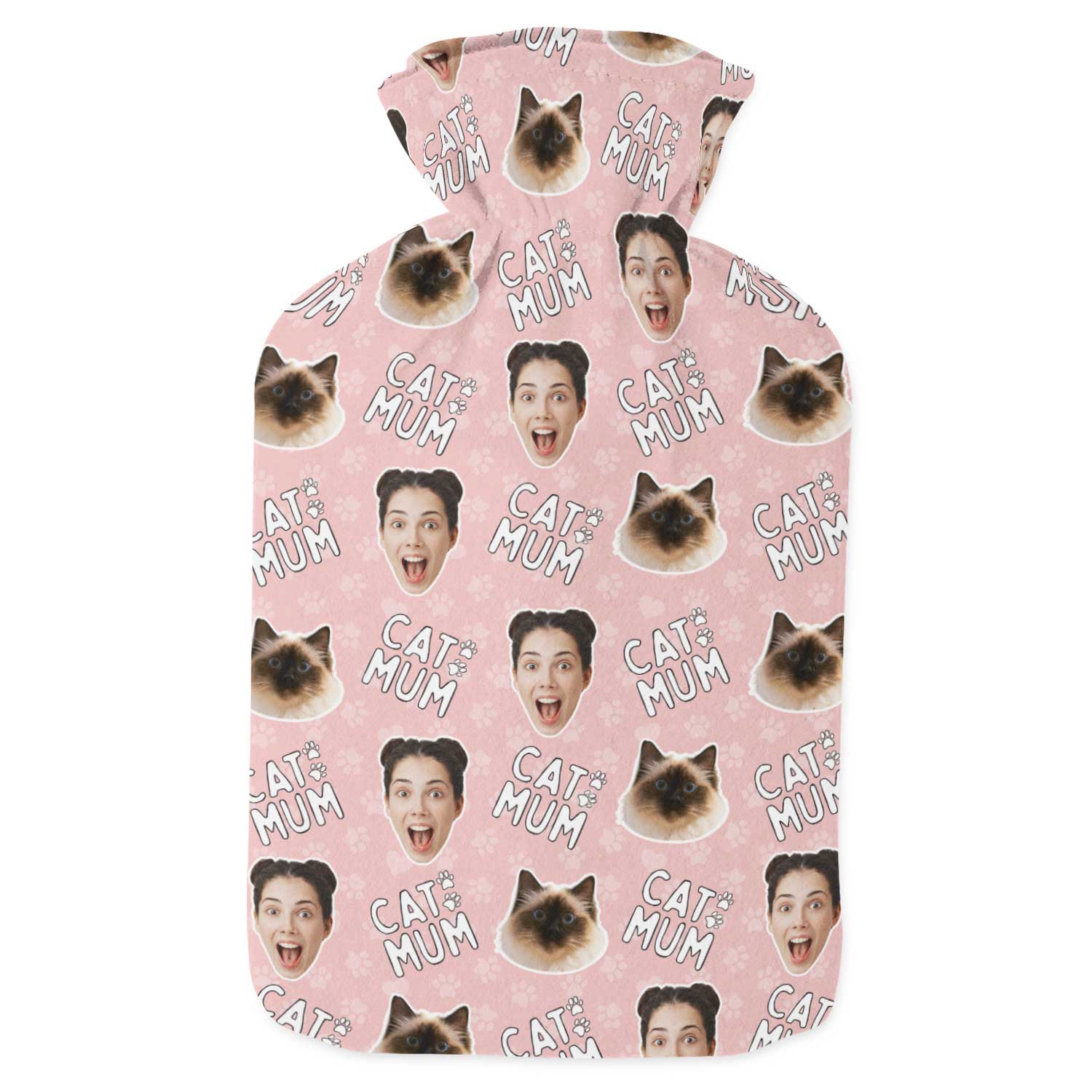 Cat Mum Personalised Hot Water Bottle