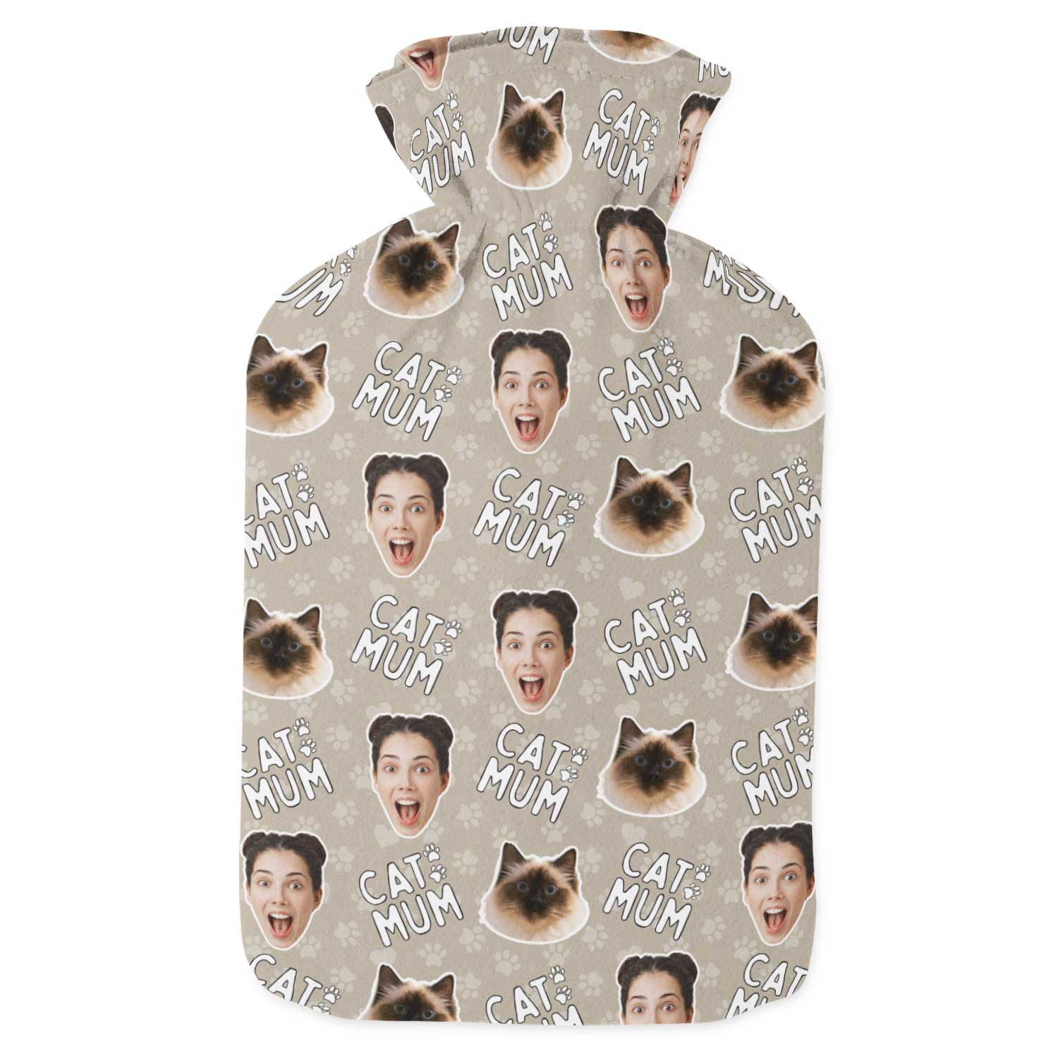 Cat Mum Personalised Hot Water Bottle