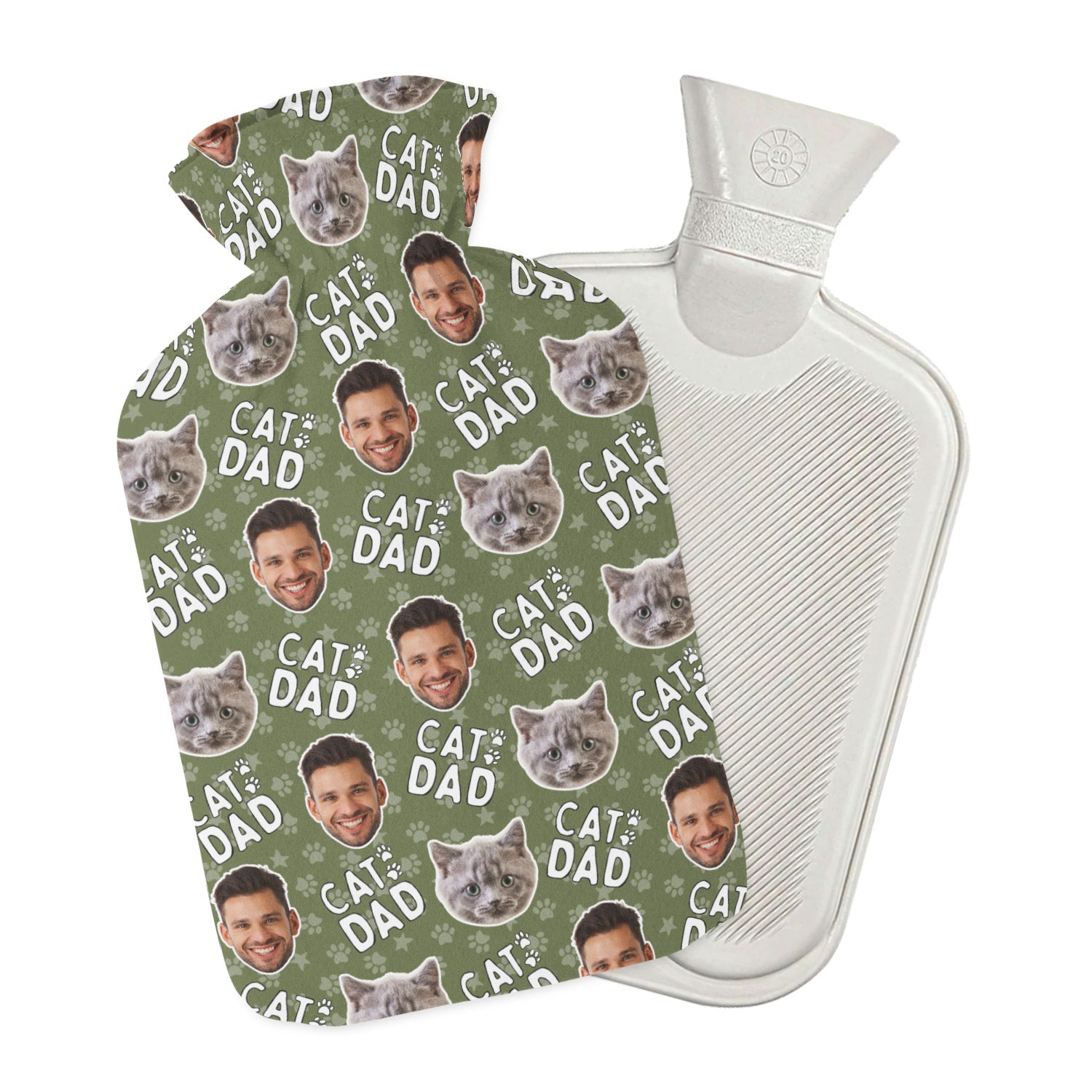 Cat Dad Personalised Hot Water Bottle