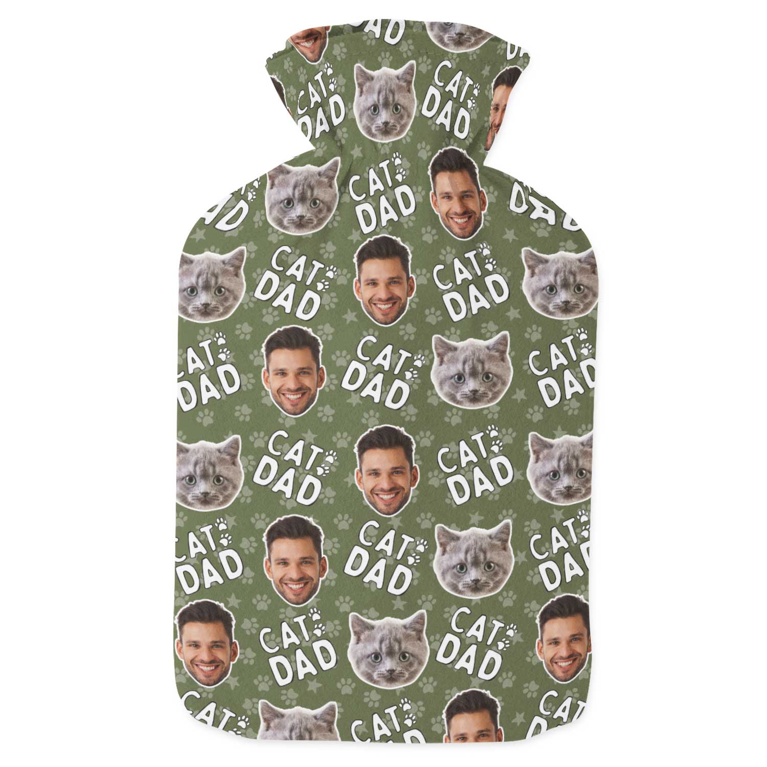 Cat Dad Personalised Hot Water Bottle