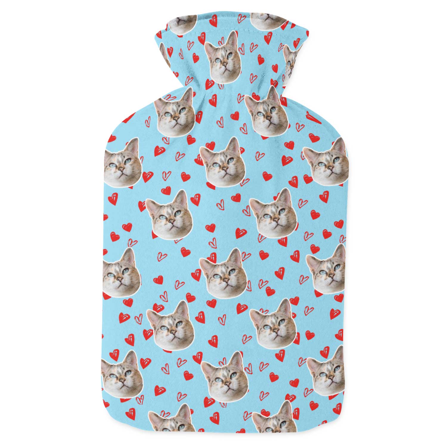 Love Hearts Cat Hot Water Bottle