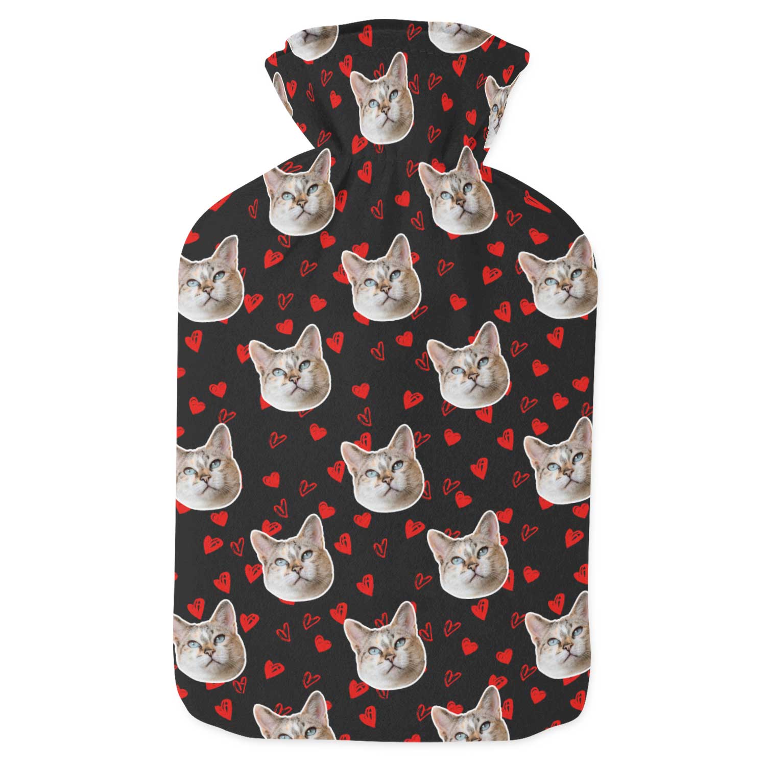 Love Hearts Cat Hot Water Bottle