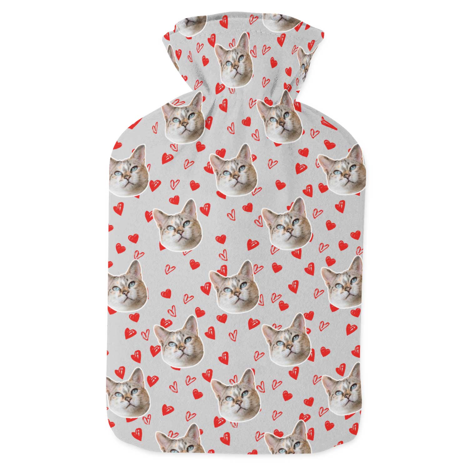 Love Hearts Cat Hot Water Bottle