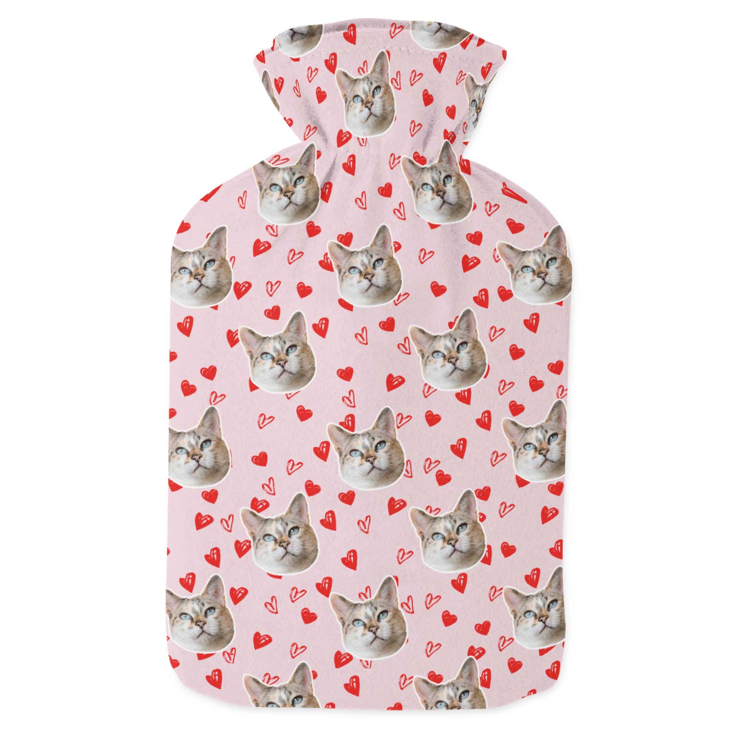 Love Hearts Cat Hot Water Bottle