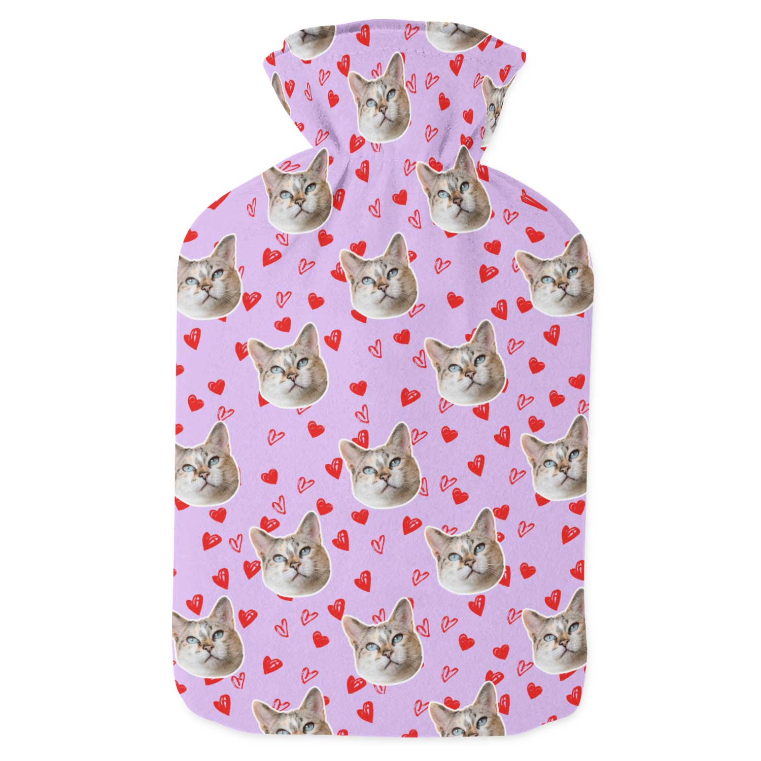 Love Hearts Cat Hot Water Bottle