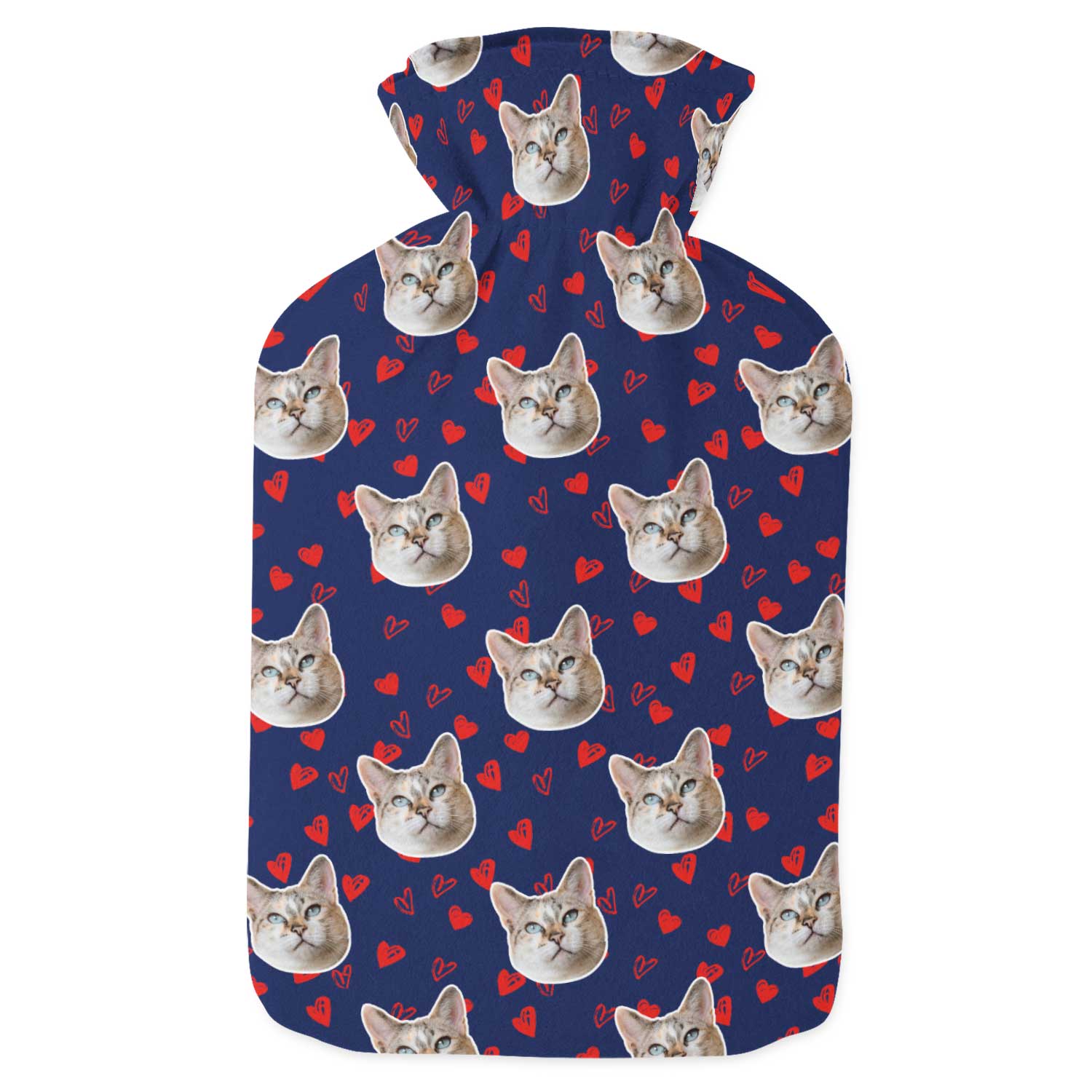 Love Hearts Cat Hot Water Bottle