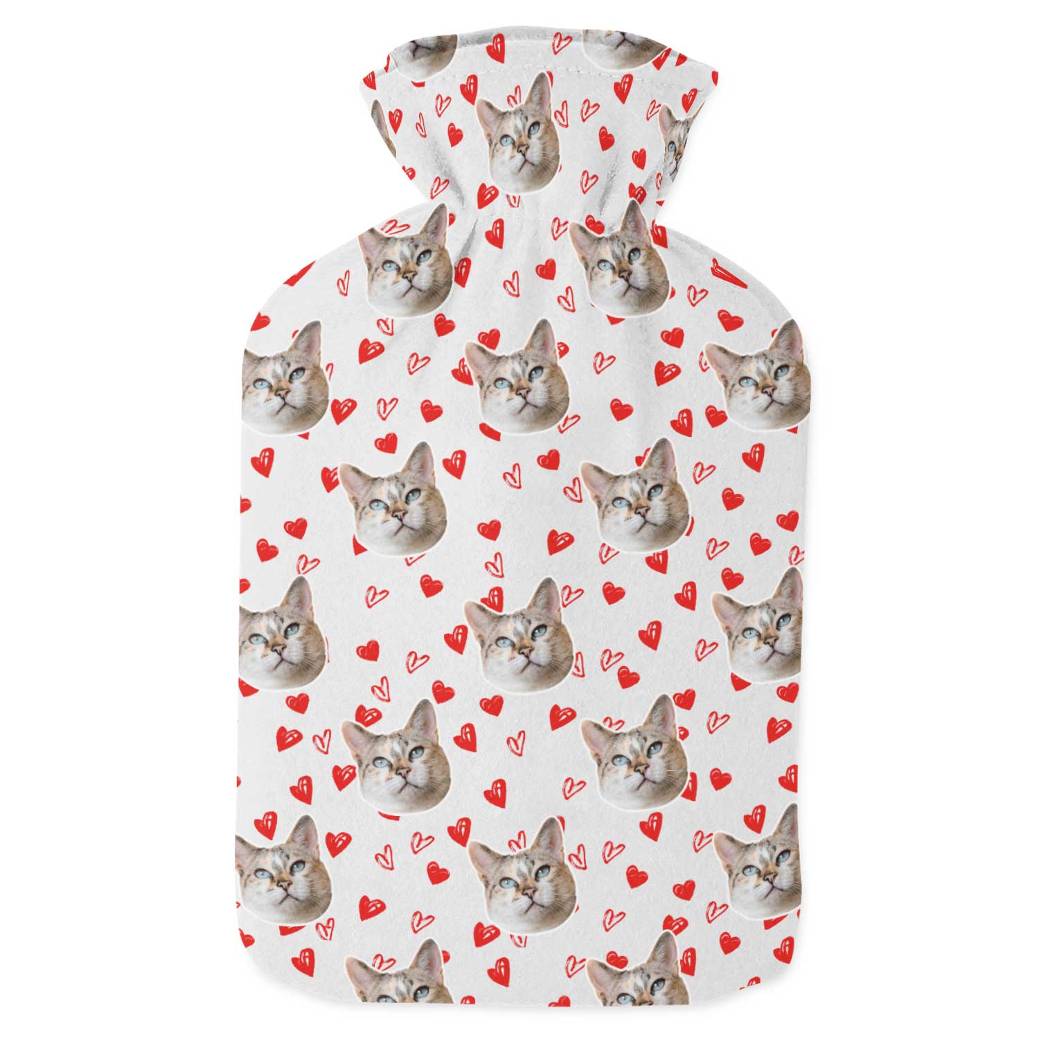 Love Hearts Cat Hot Water Bottle