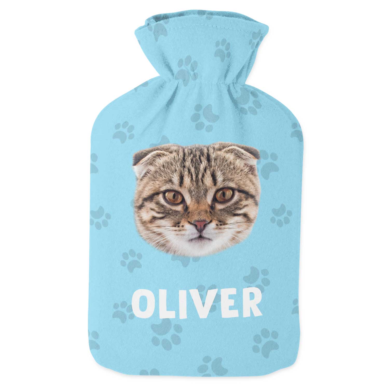 Your Cats Face & Name Personalised Hot Water Bottle