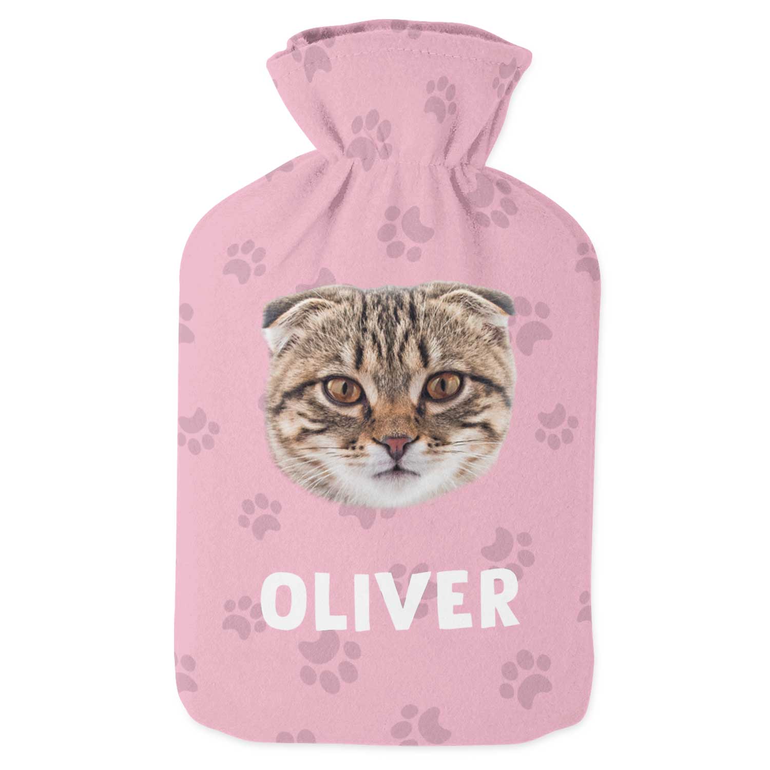 Your Cats Face & Name Personalised Hot Water Bottle