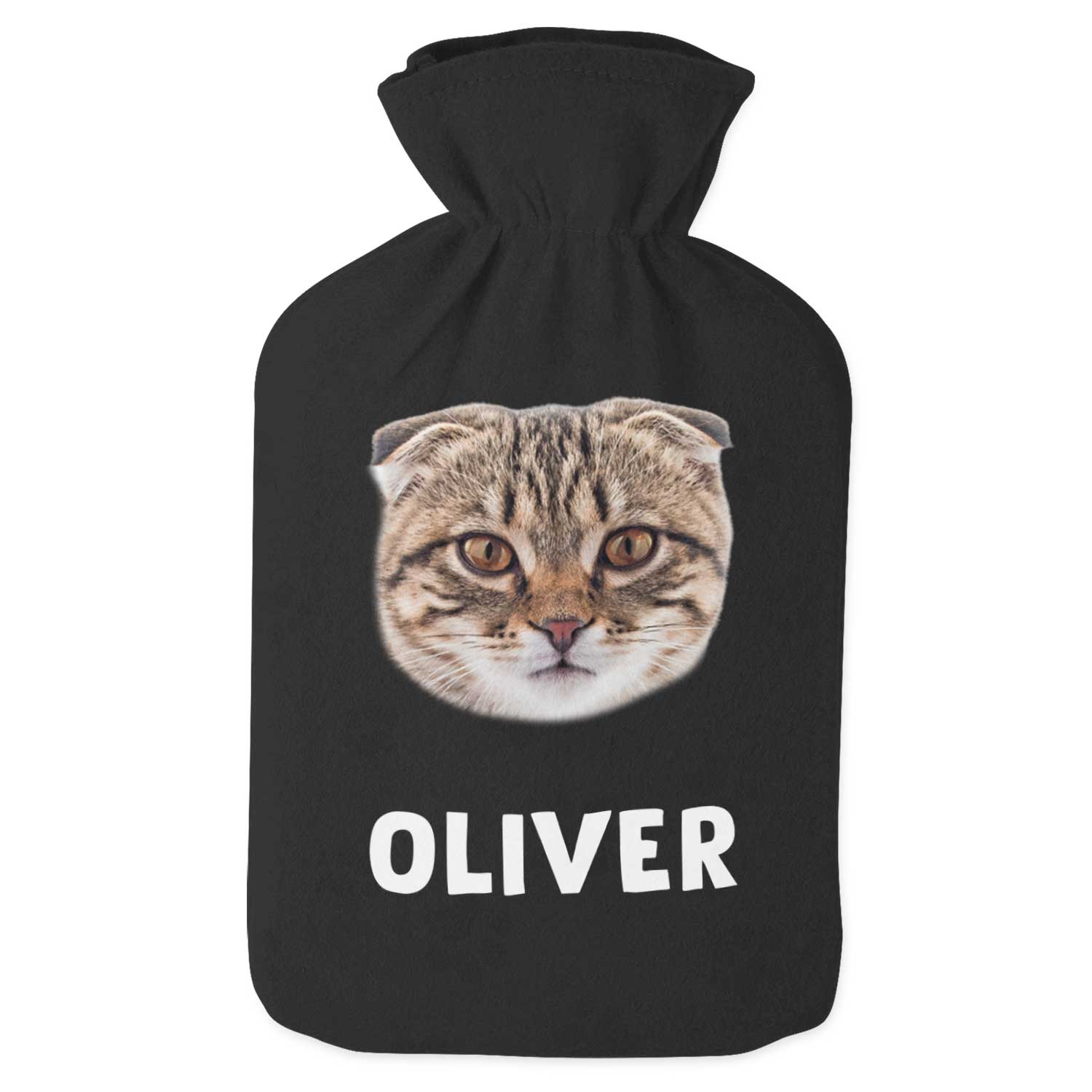 Your Cats Face & Name Personalised Hot Water Bottle