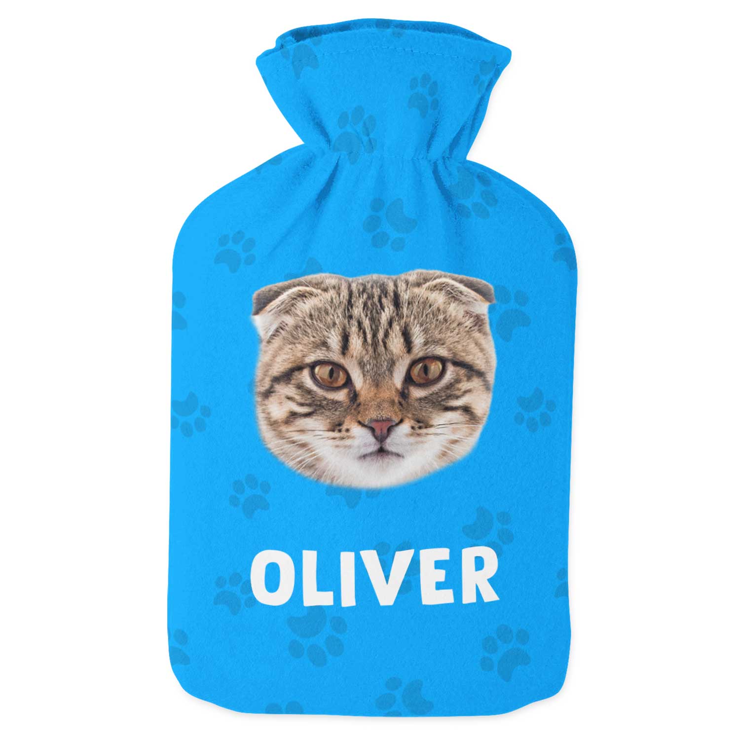 Your Cats Face & Name Personalised Hot Water Bottle