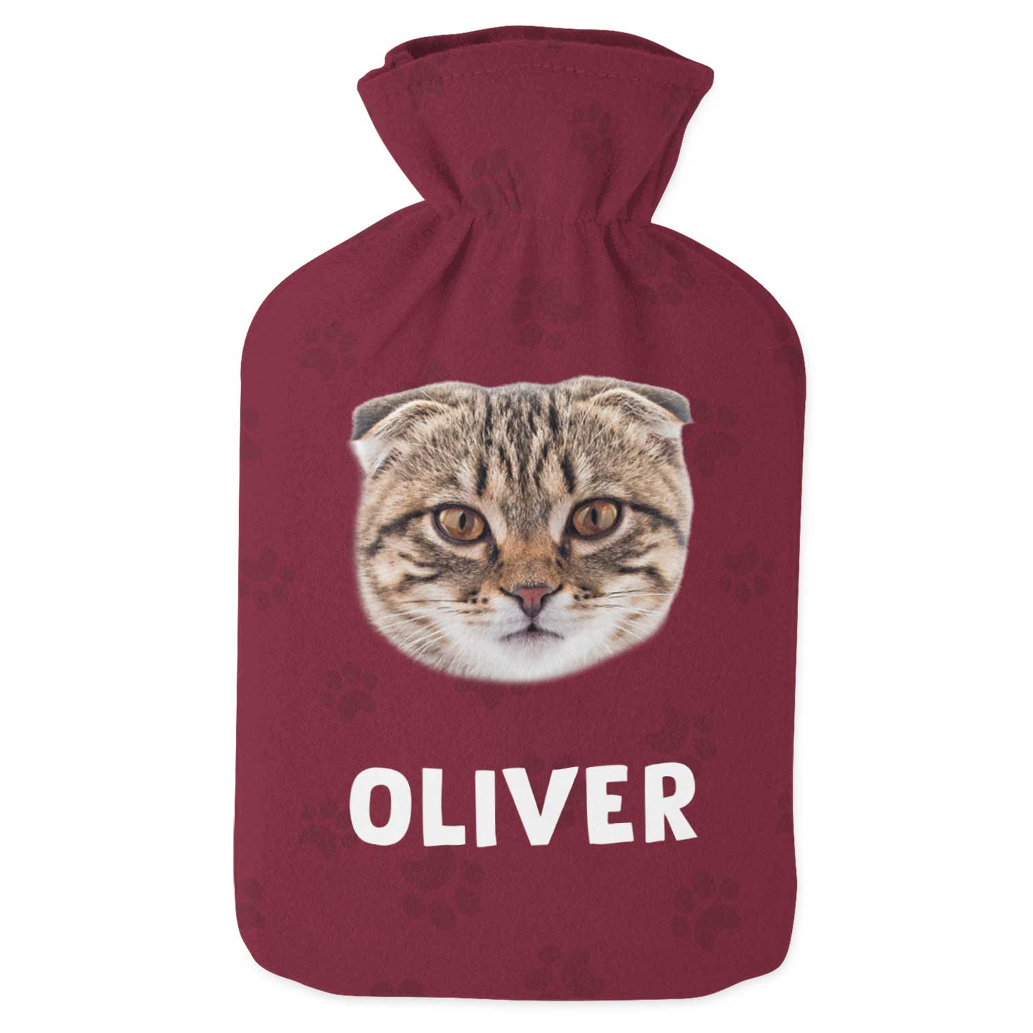 Your Cats Face & Name Personalised Hot Water Bottle
