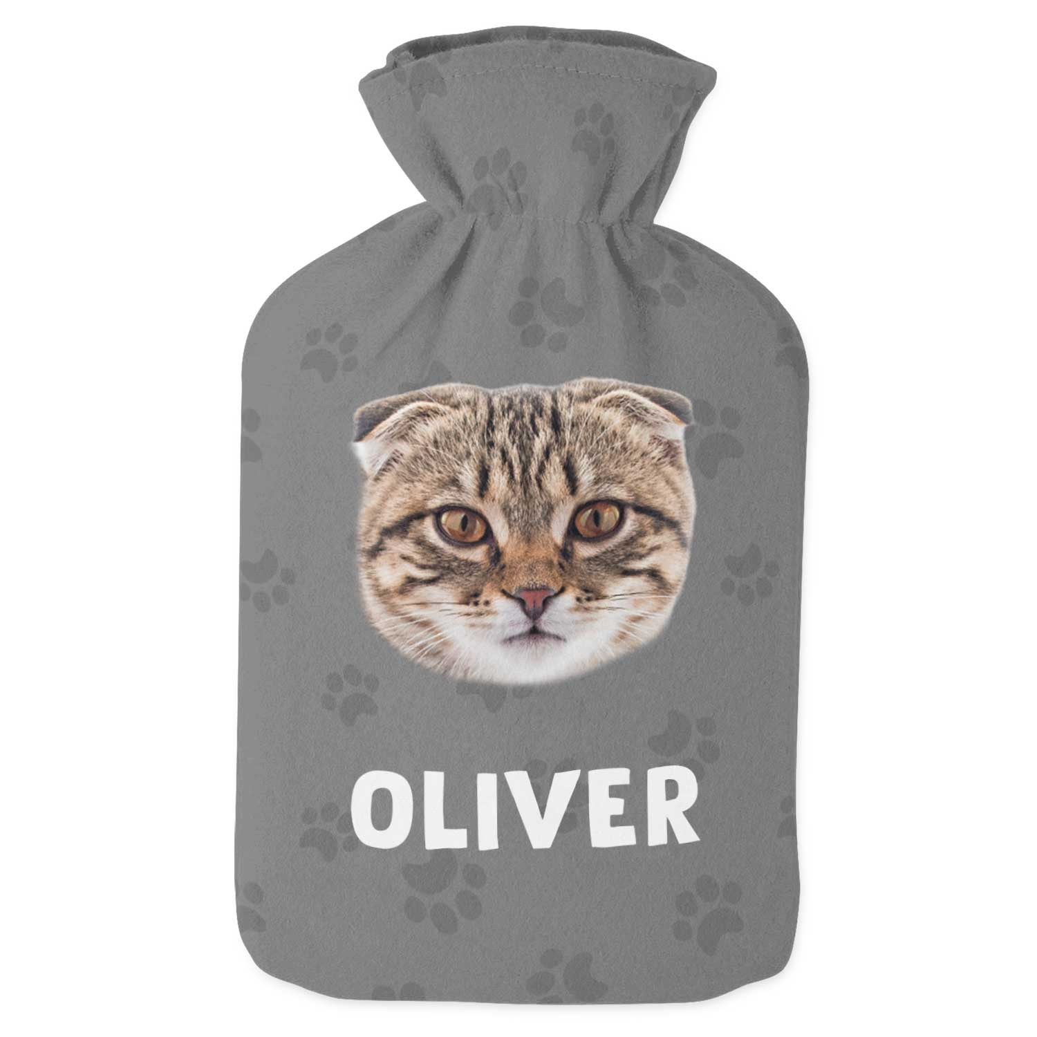 Your Cats Face & Name Personalised Hot Water Bottle