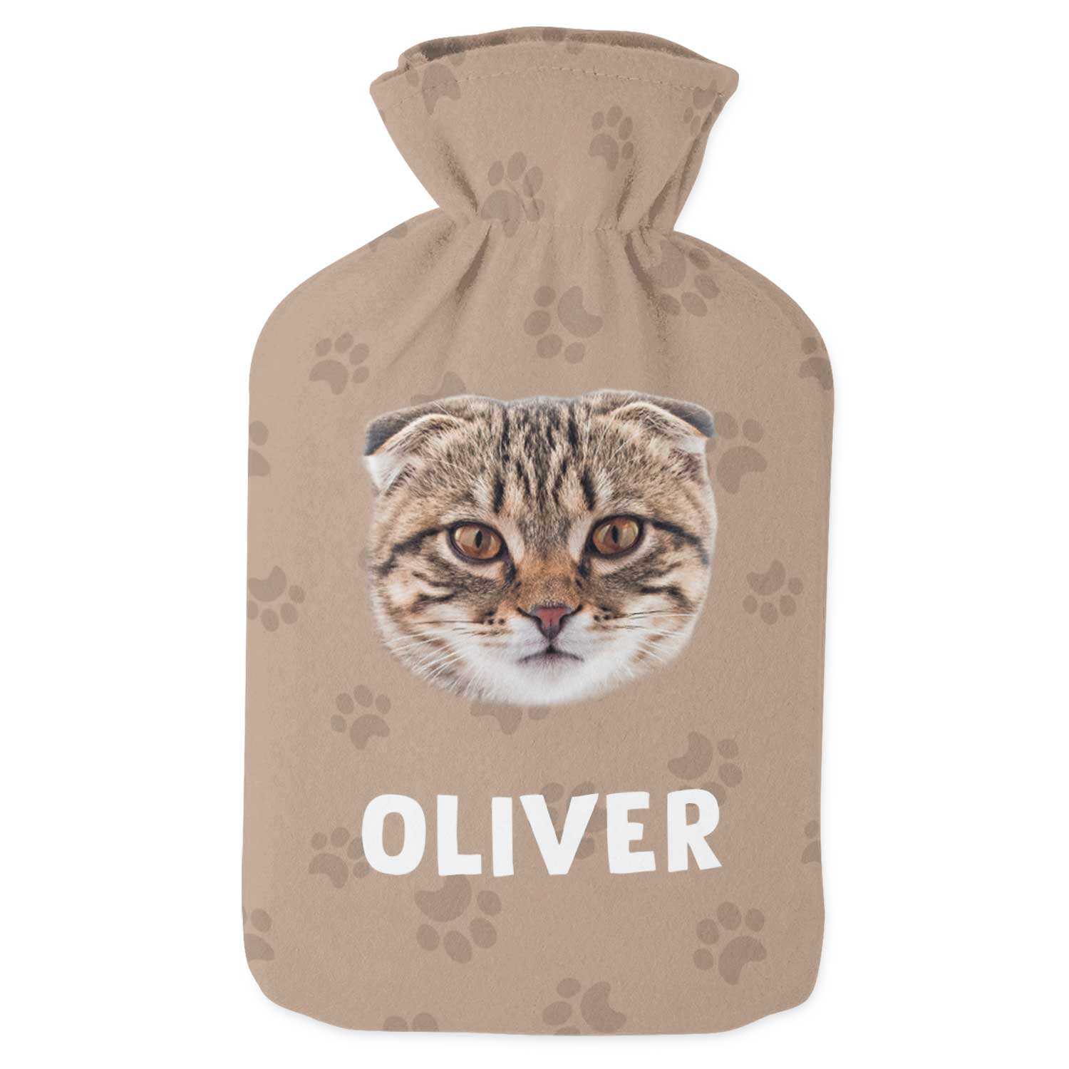 Your Cats Face & Name Personalised Hot Water Bottle