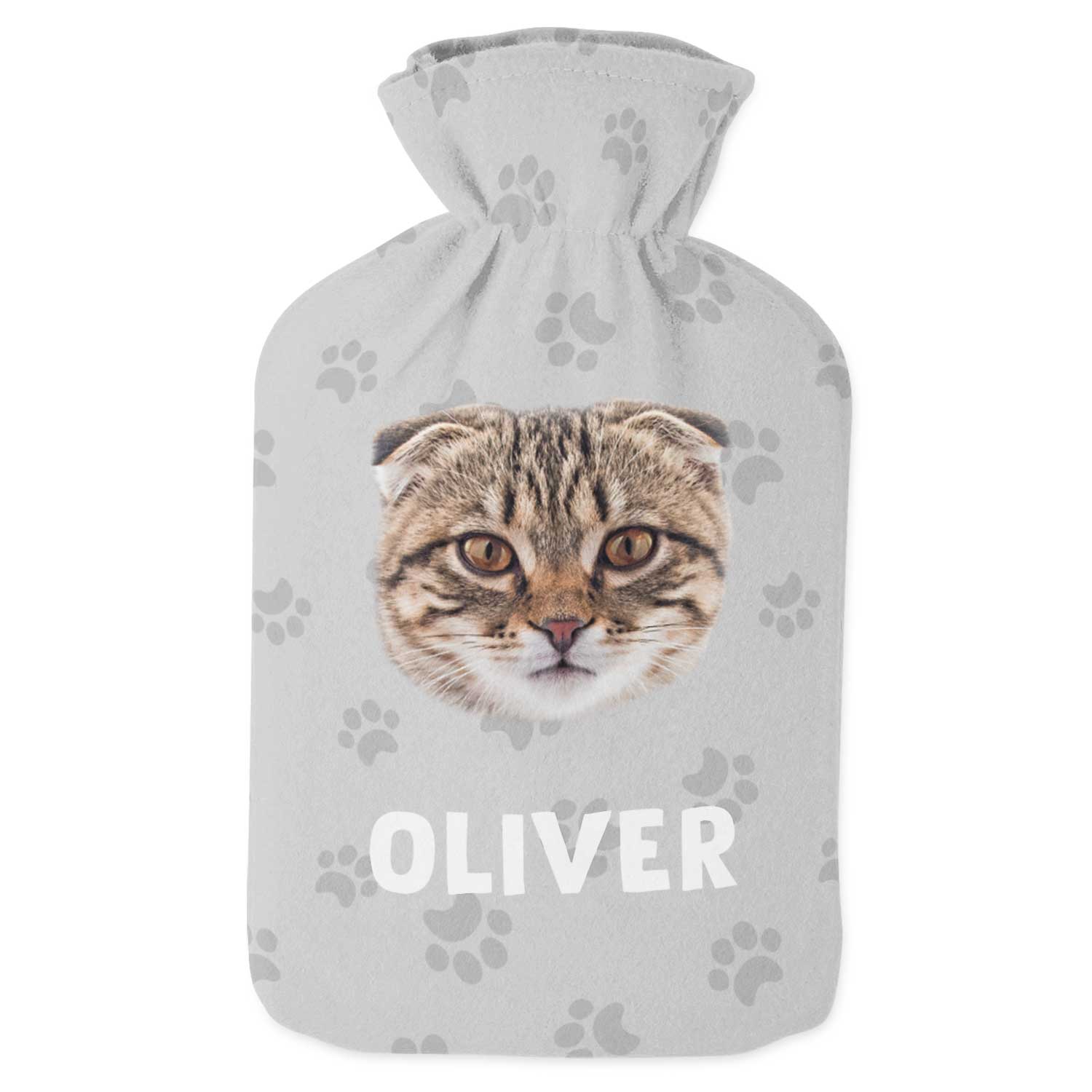 Your Cats Face & Name Personalised Hot Water Bottle