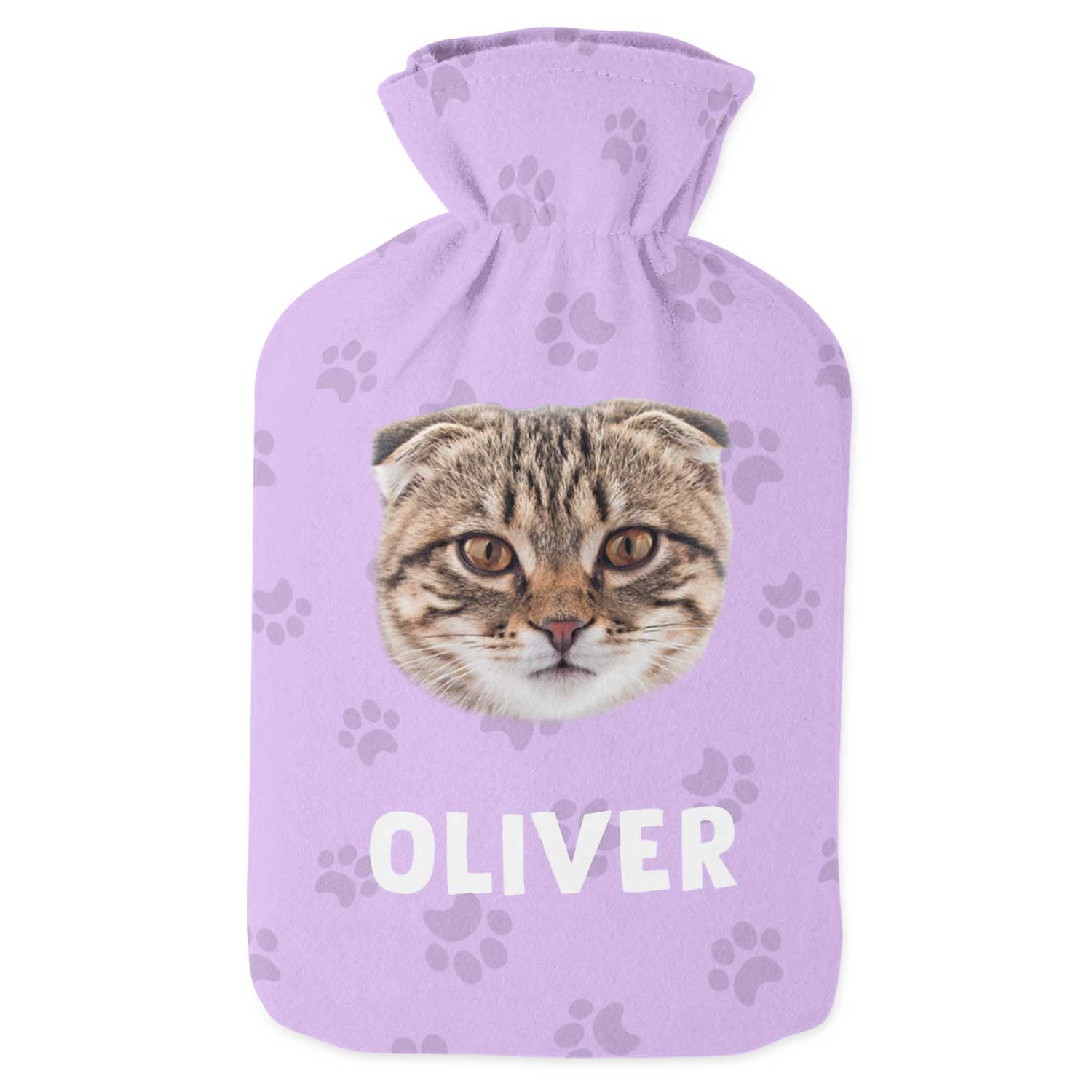 Your Cats Face & Name Personalised Hot Water Bottle