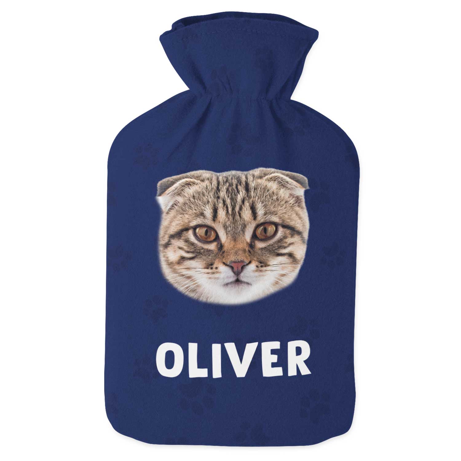 Your Cats Face & Name Personalised Hot Water Bottle