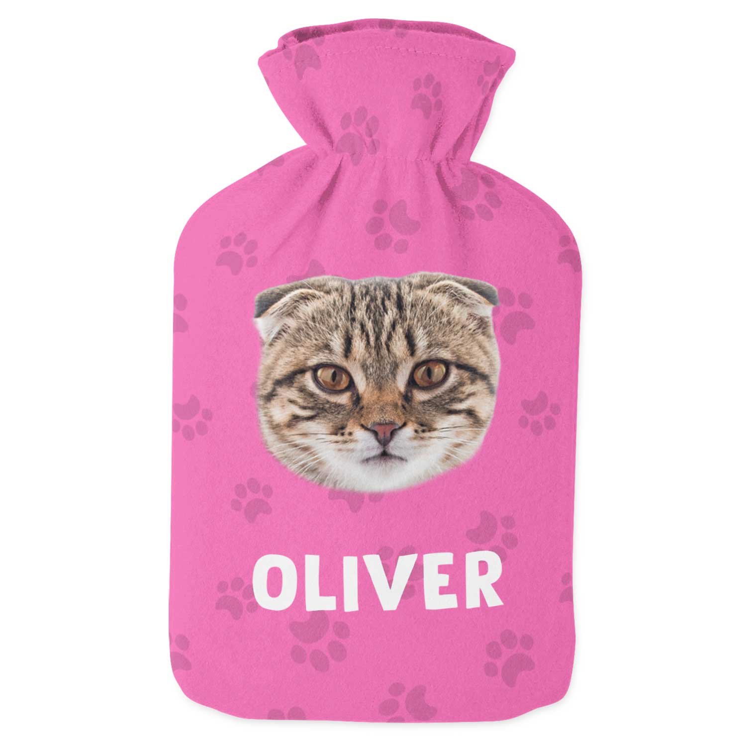 Your Cats Face & Name Personalised Hot Water Bottle