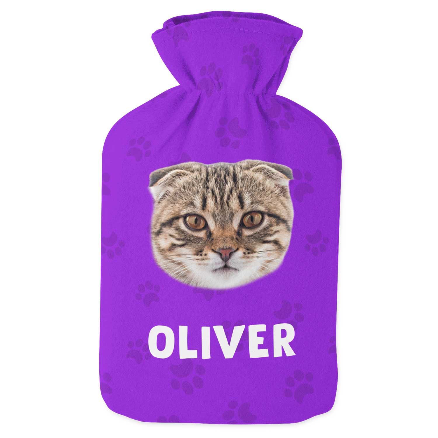 Your Cats Face & Name Personalised Hot Water Bottle