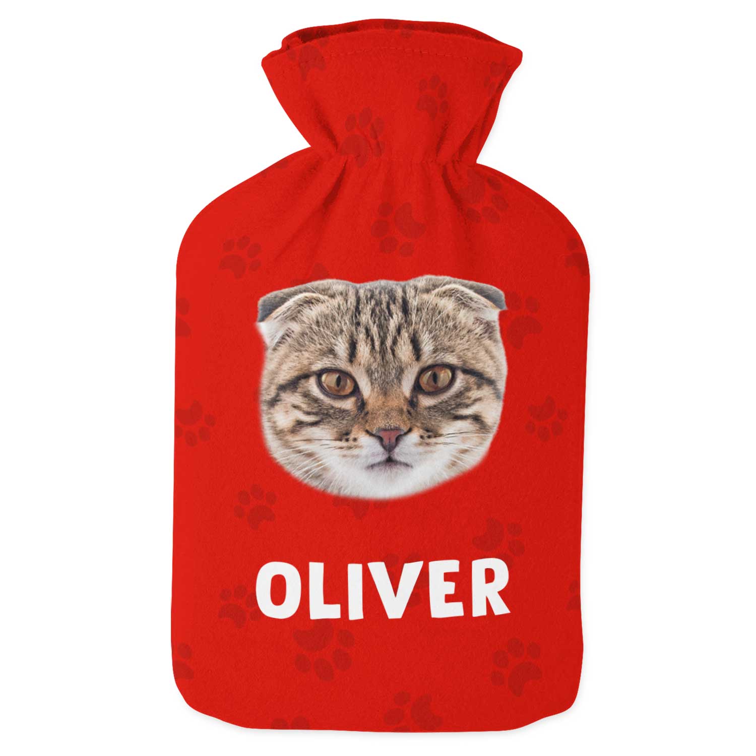 Your Cats Face & Name Personalised Hot Water Bottle