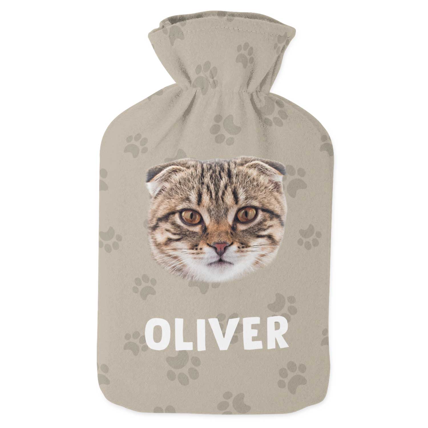 Your Cats Face & Name Personalised Hot Water Bottle