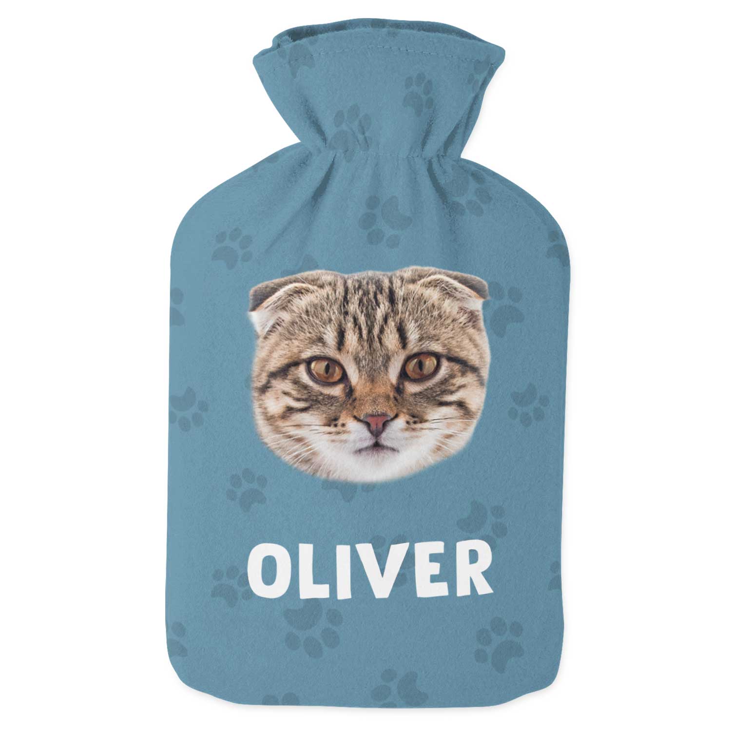 Your Cats Face & Name Personalised Hot Water Bottle