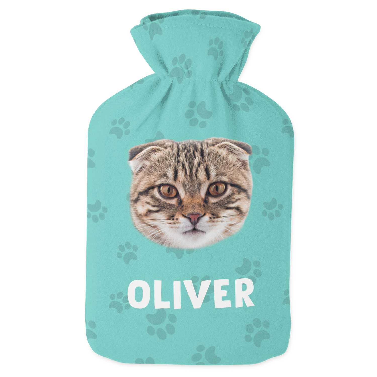 Your Cats Face & Name Personalised Hot Water Bottle