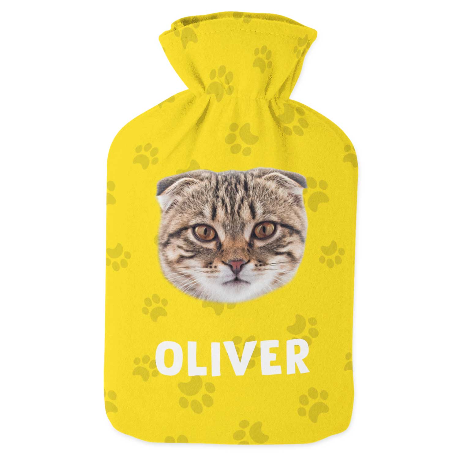 Your Cats Face & Name Personalised Hot Water Bottle