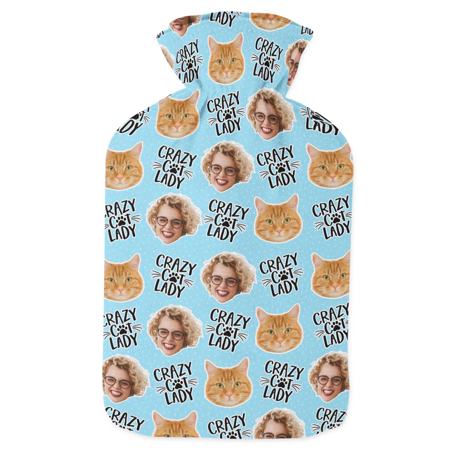 Crazy Cat Lady Personalised Hot Water Bottle