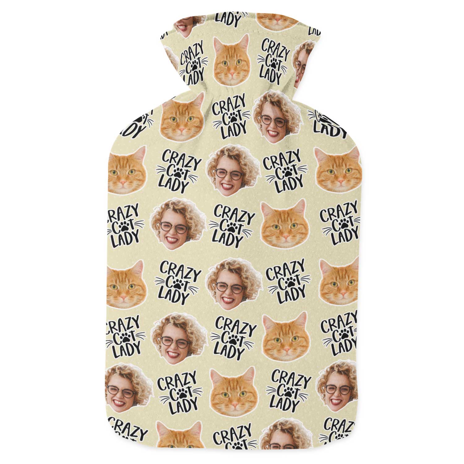 Crazy Cat Lady Personalised Hot Water Bottle