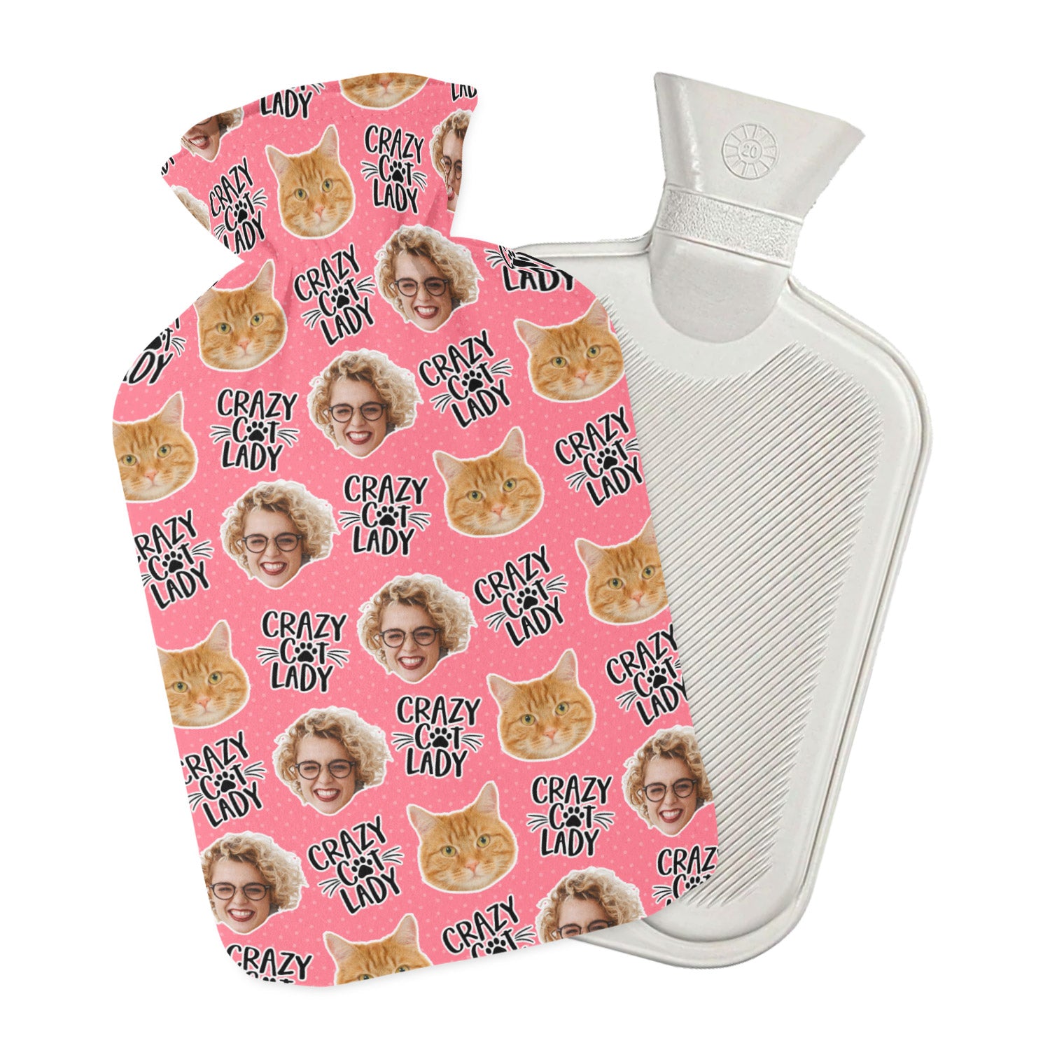 Crazy Cat Lady Personalised Hot Water Bottle