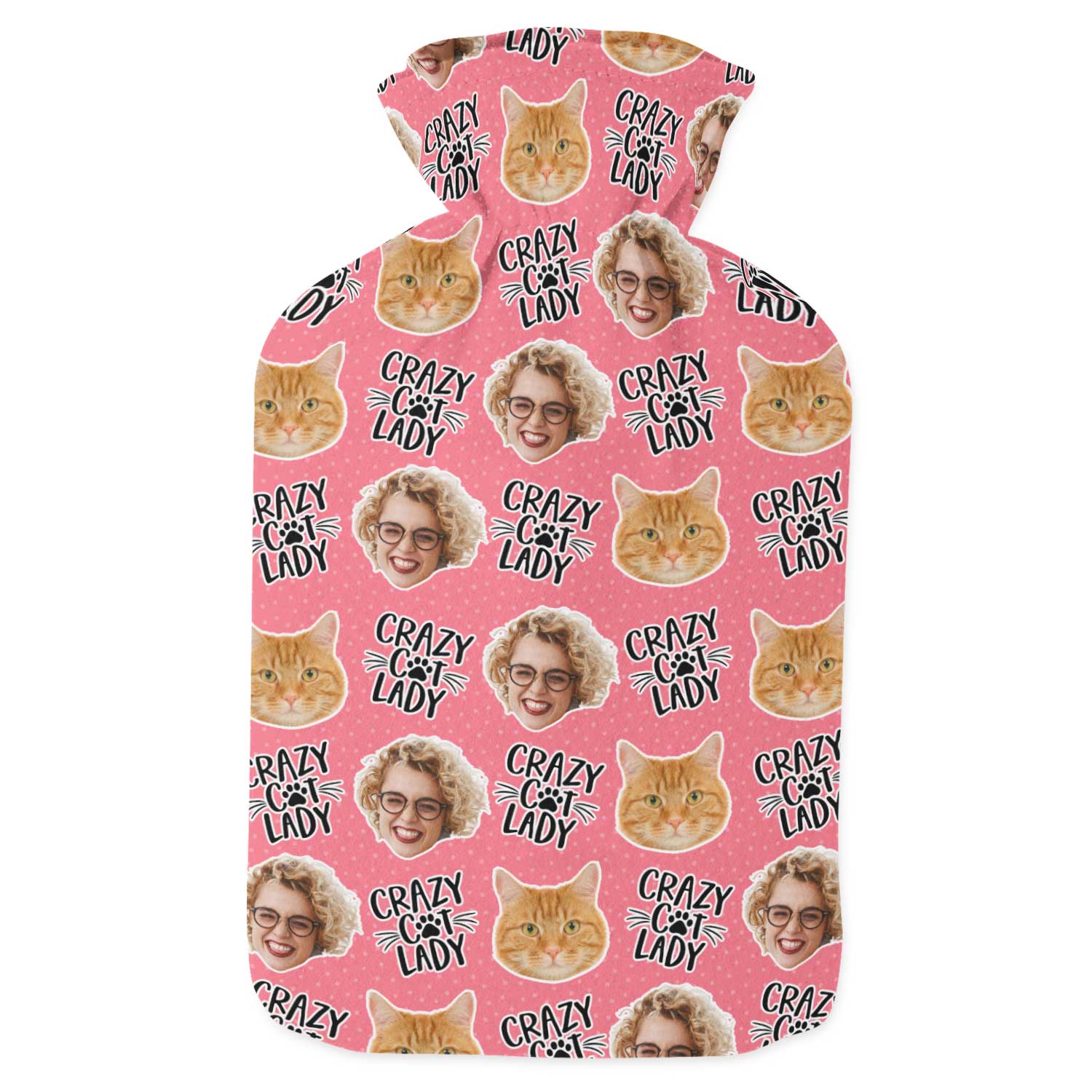 Crazy Cat Lady Personalised Hot Water Bottle
