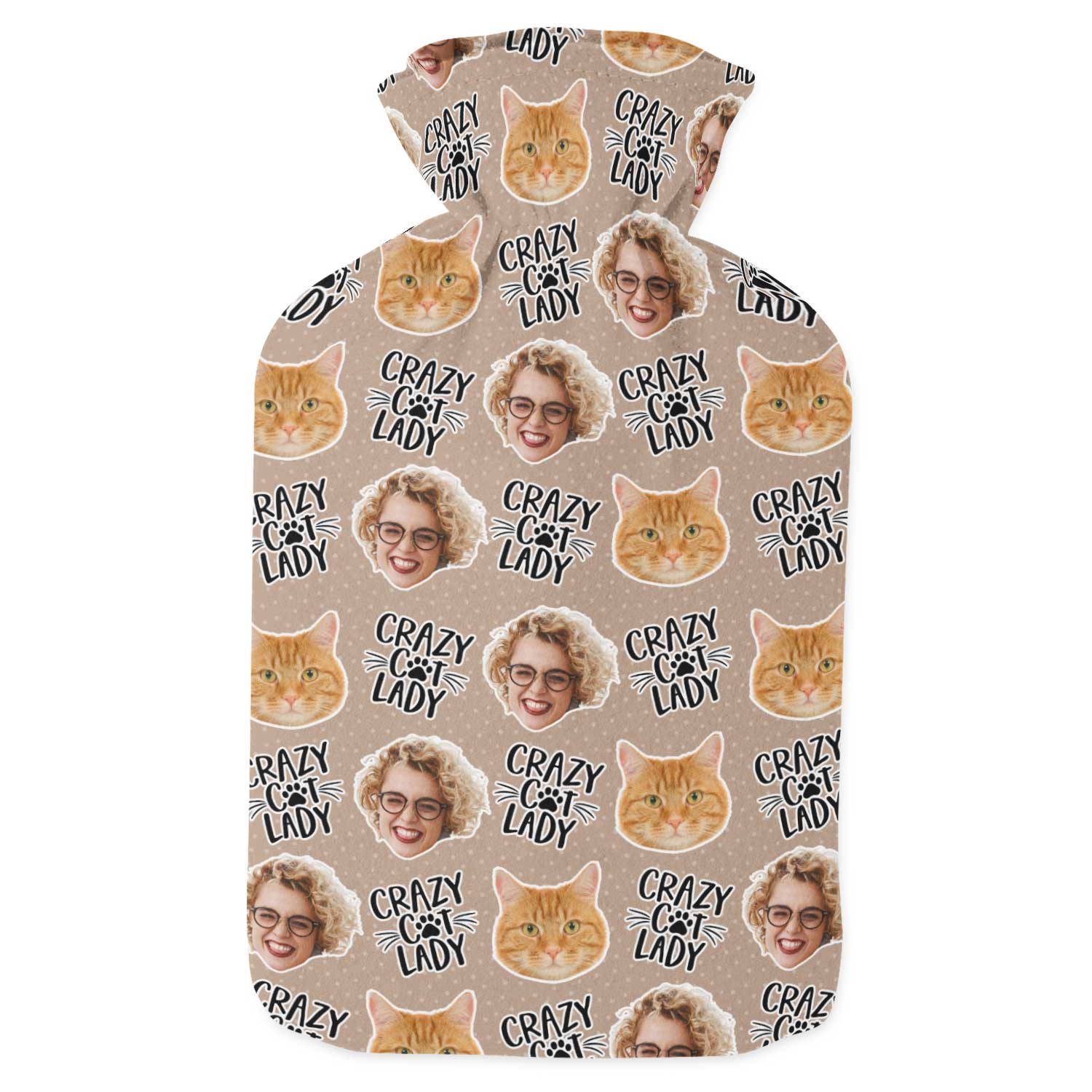 Crazy Cat Lady Personalised Hot Water Bottle
