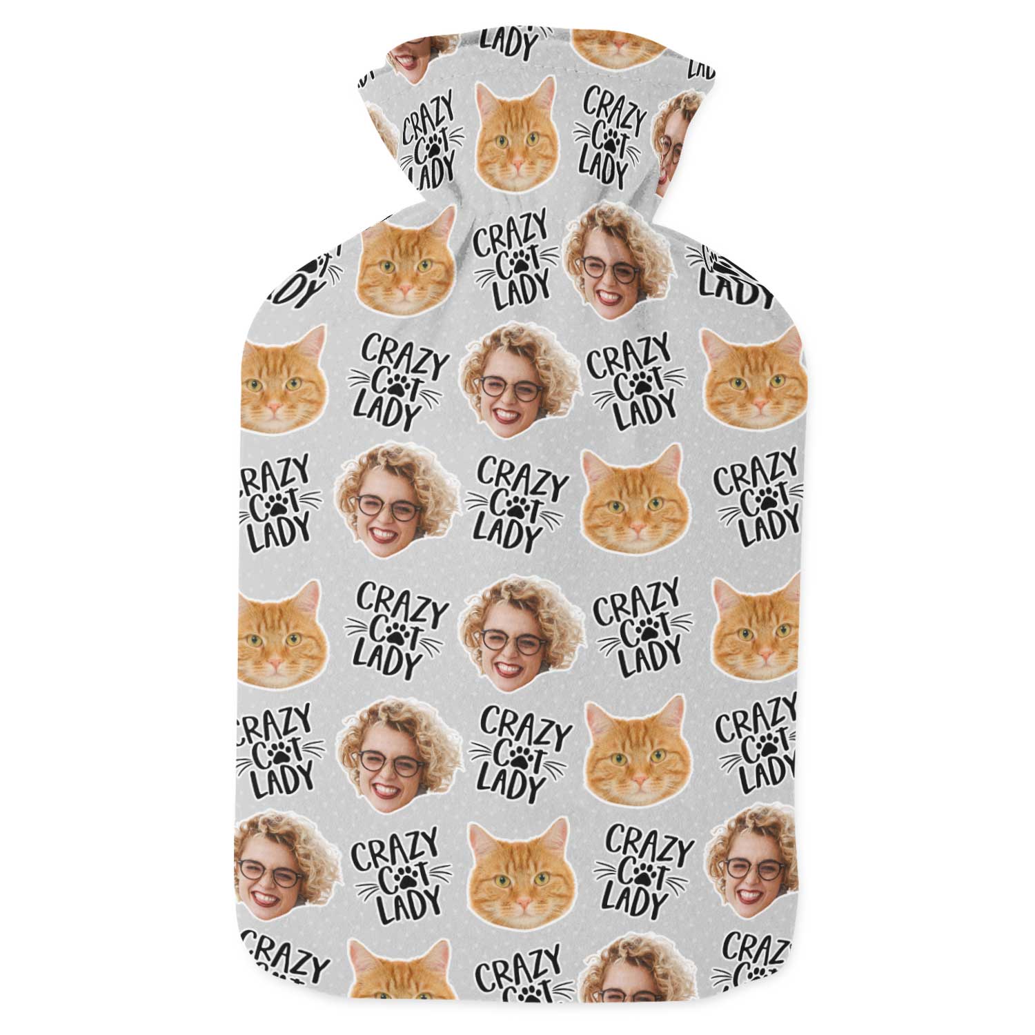 Crazy Cat Lady Personalised Hot Water Bottle