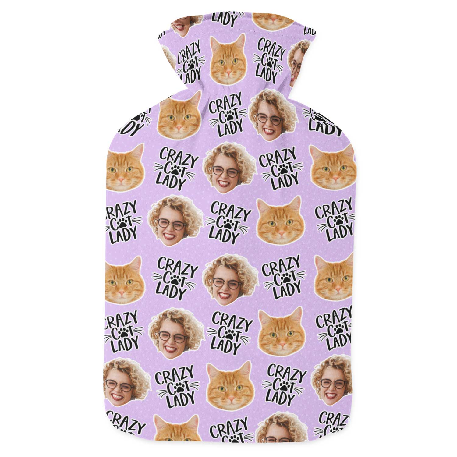 Crazy Cat Lady Personalised Hot Water Bottle