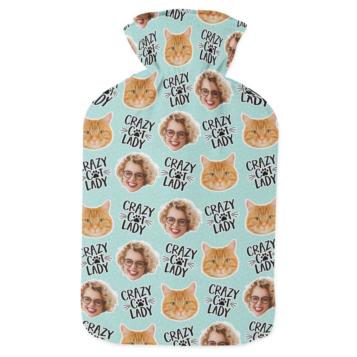 Crazy Cat Lady Personalised Hot Water Bottle