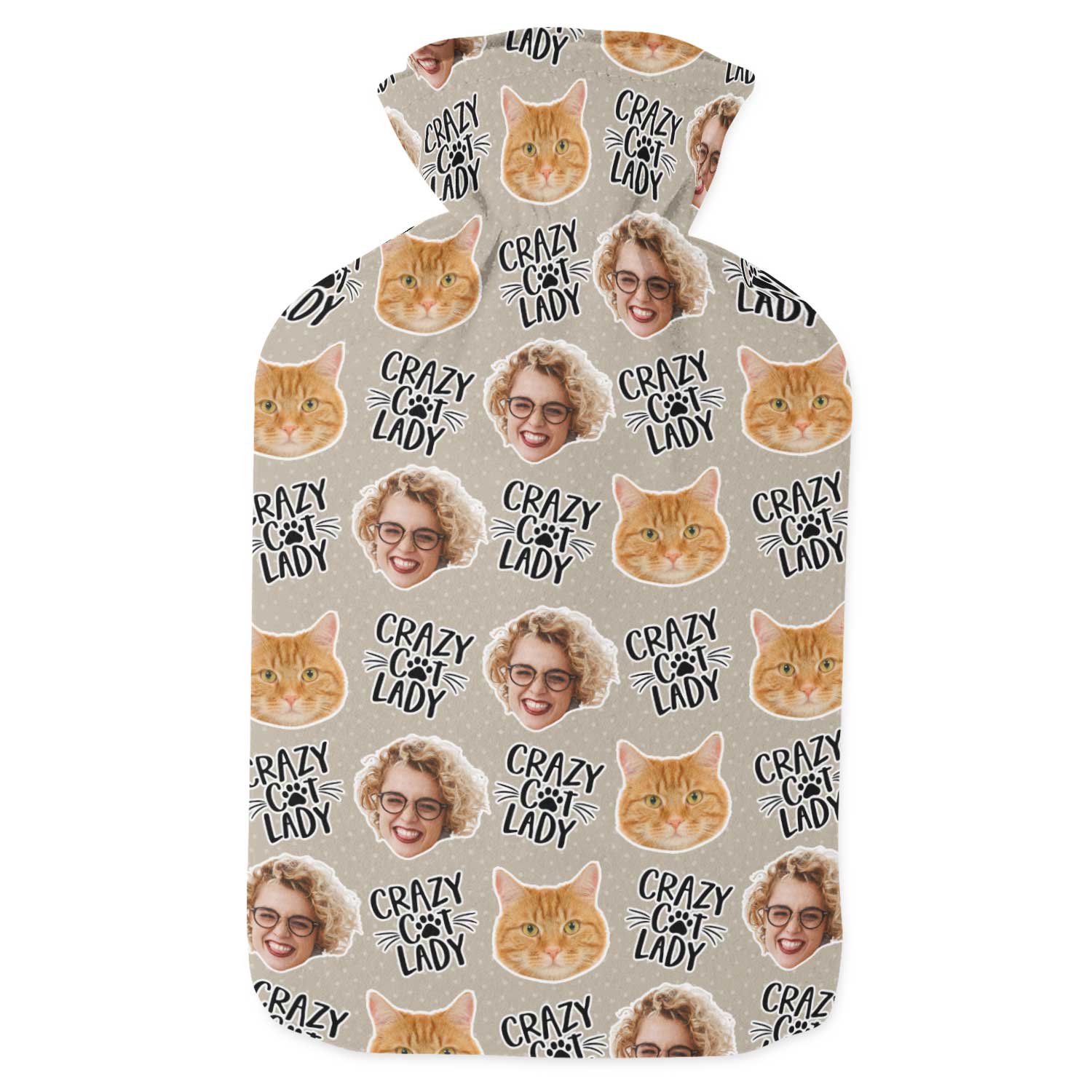 Crazy Cat Lady Personalised Hot Water Bottle