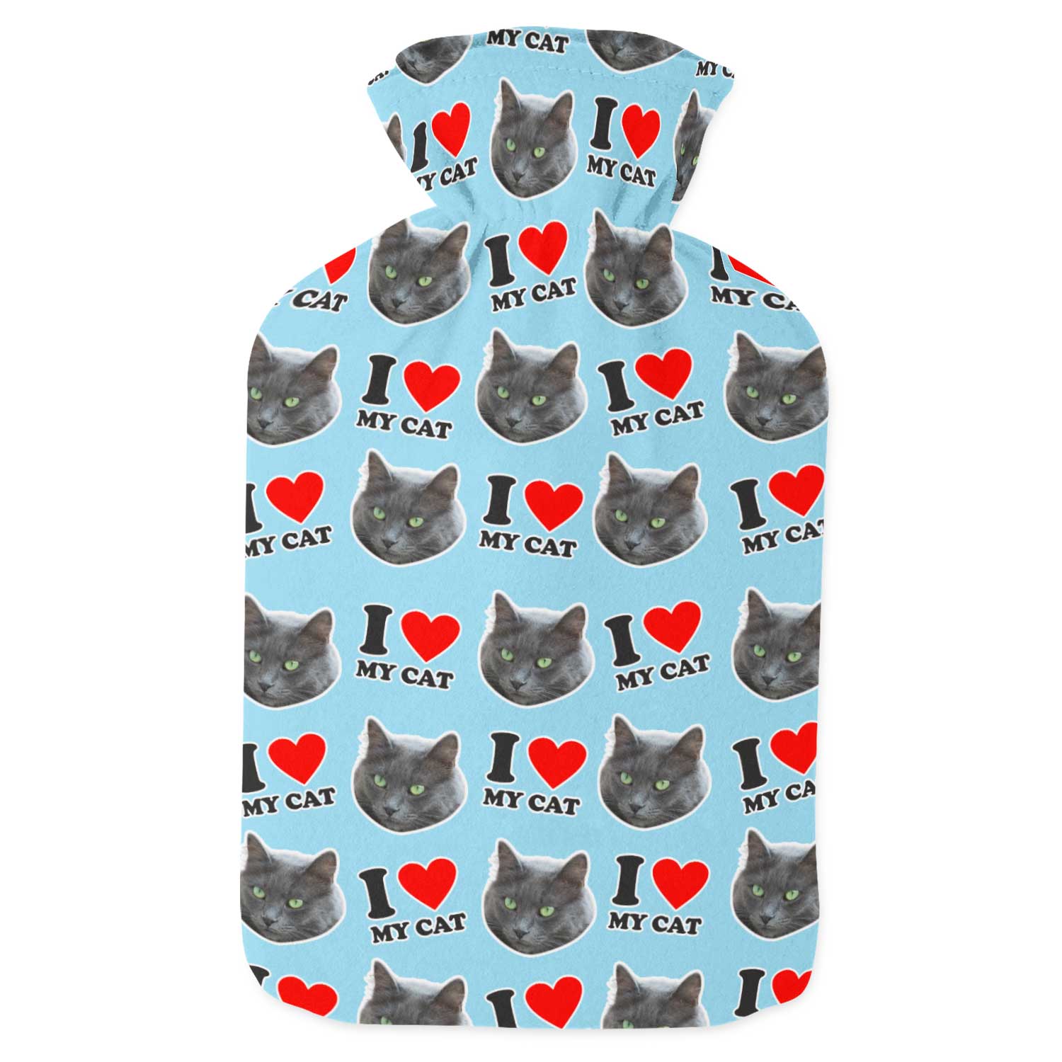 I Love My Cat Personalised Hot Water Bottle