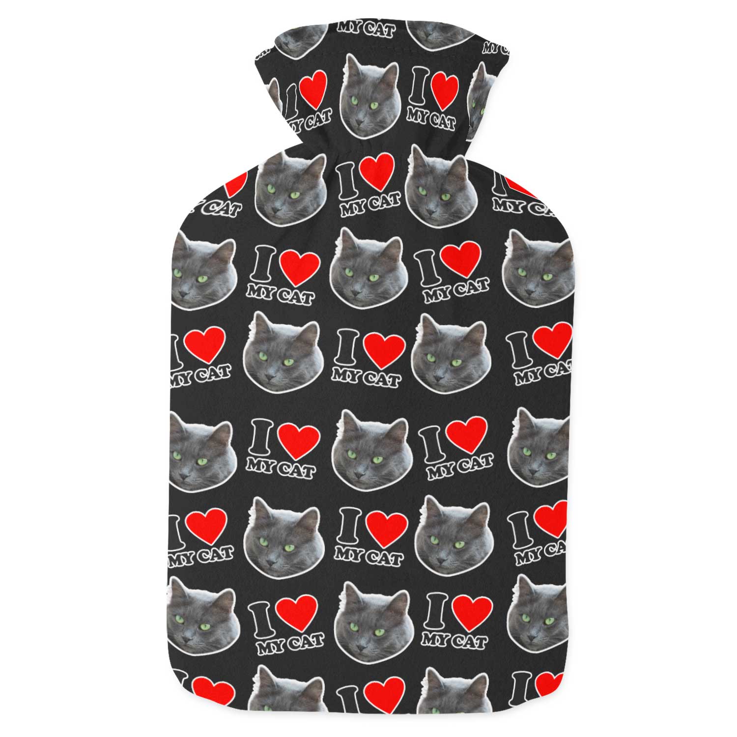 I Love My Cat Personalised Hot Water Bottle
